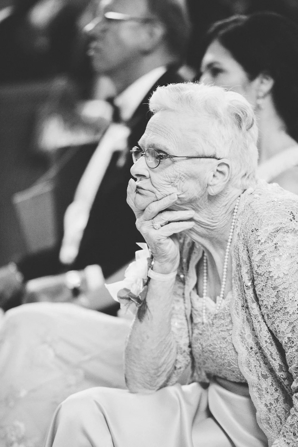 My mom watched and listened as her first grandchild married. My mom has never looked so beautiful. I love her so much.