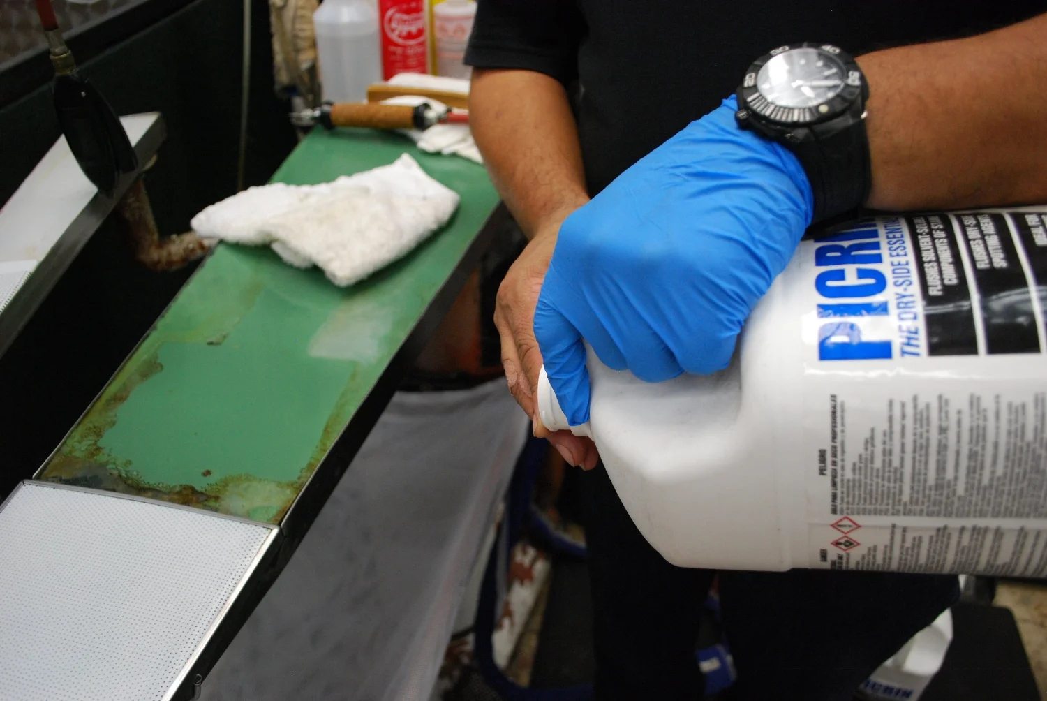 The chemical is a dry solvent.