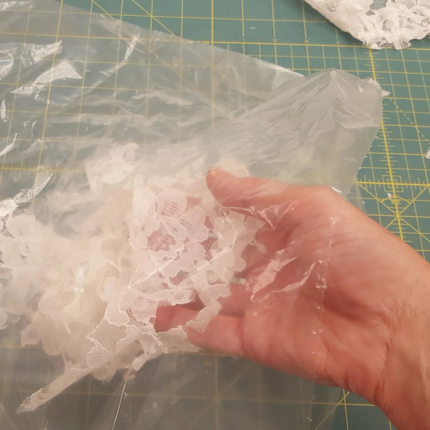 When I use a vintage headpiece or veil for design, I save every scrap of history to return to the client. Nothing gets thrown out.