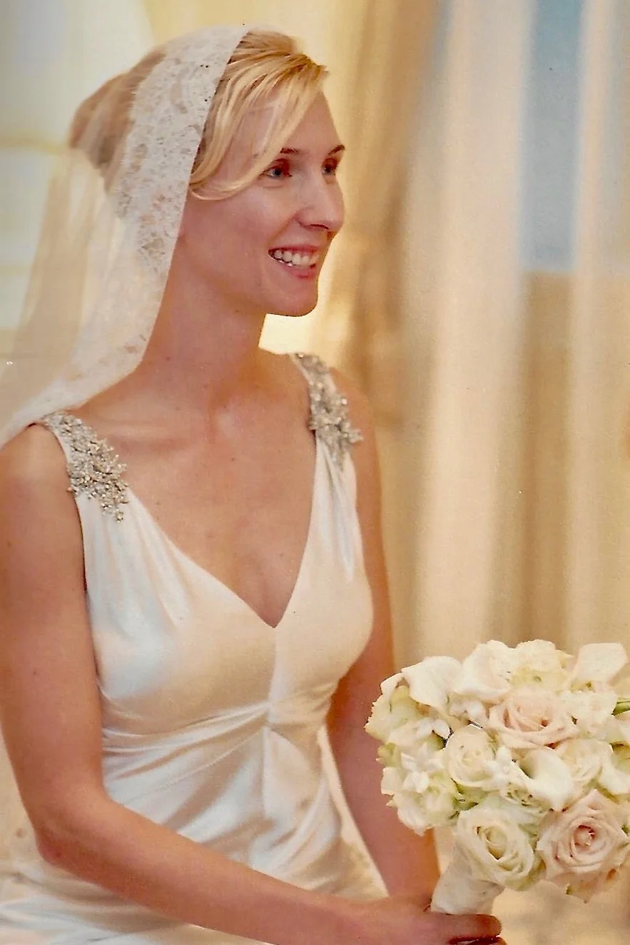 Lace has seen an amazing comeback in wedding fashion. We designed this gorgeous French Chantilly lace mantilla in 2006.