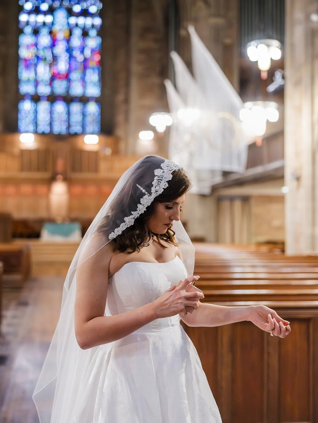 Emily wanted to restyle her mother&rsquo;s 1988 bridal headpiece into something beautiful to wear on her wedding day. 

Repurposing her mom&rsquo;s 80s headpiece into a beautiful wedding veil was a remarkable transformation. I removed and cleaned the