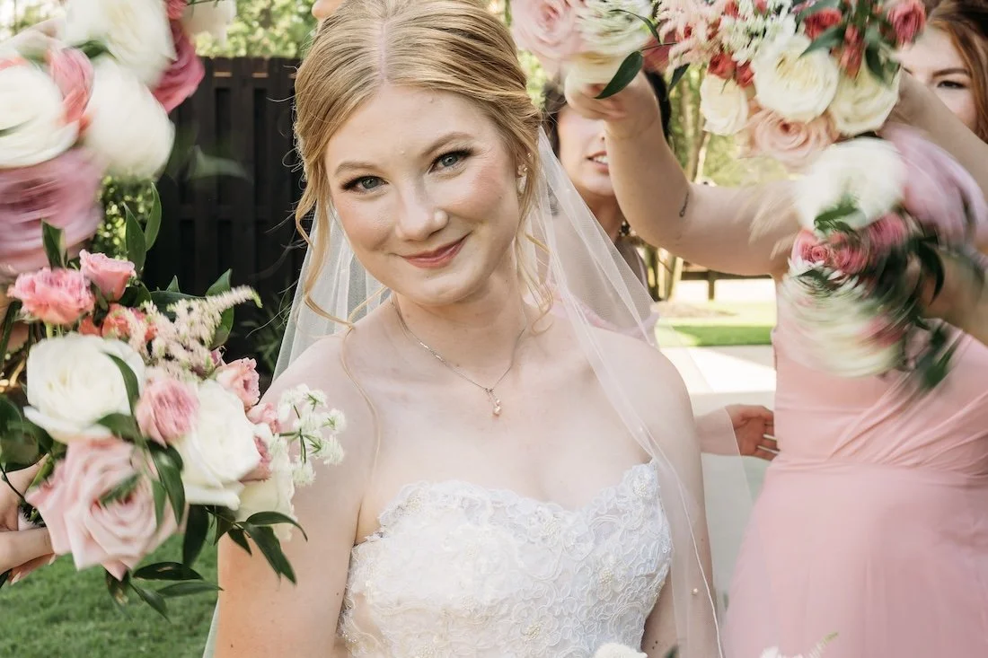 Make A 90s Blush Wedding Veil And Gown Trendy Again