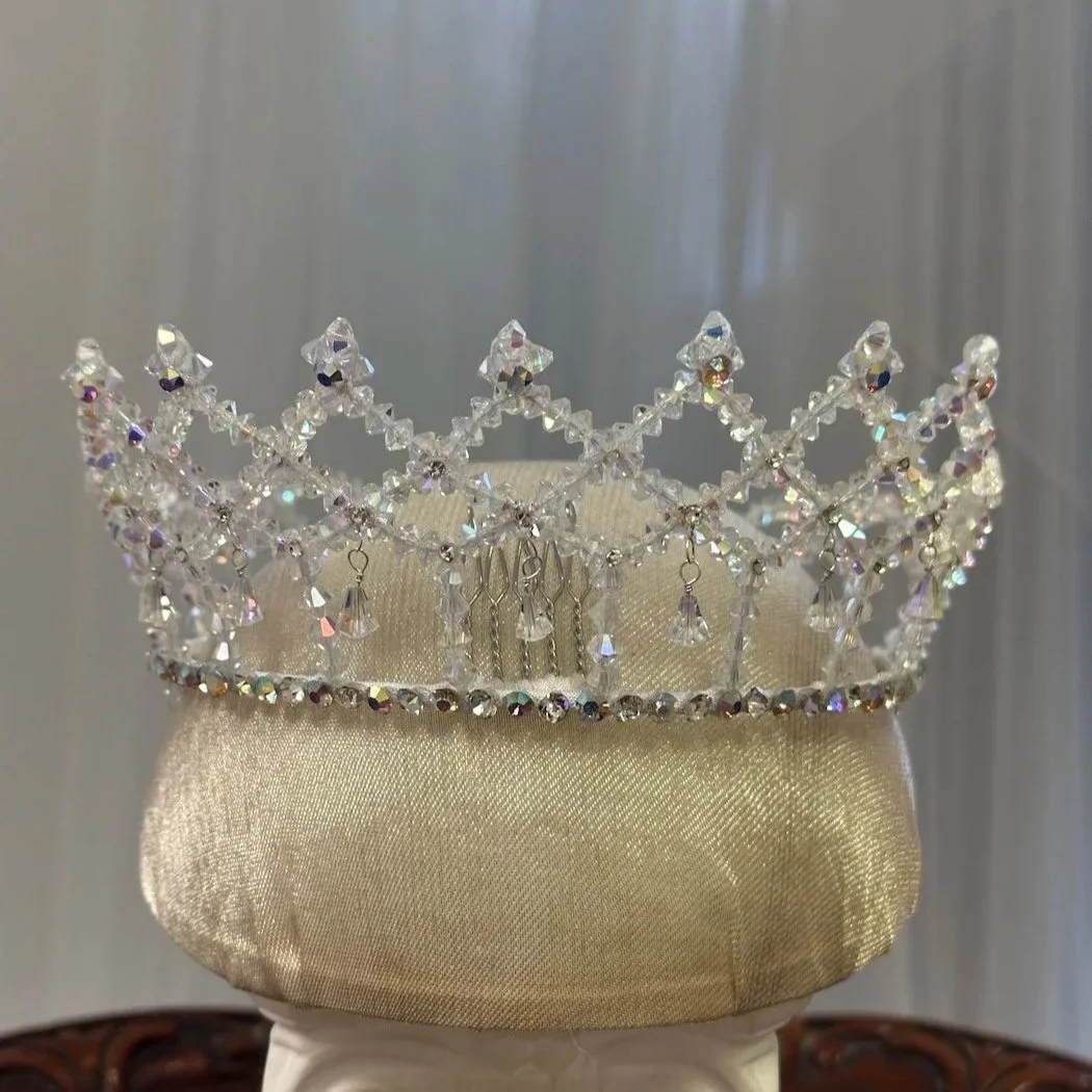 Gorgeous 50s crystal wedding crown expertly restored by Marie Hunt.