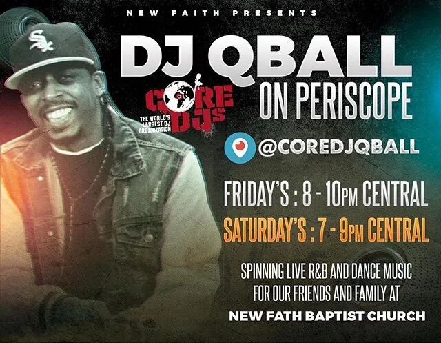 @nfbci Presents: Qball&rsquo;s R&amp;B Dance Party
8PM CENTRAL
ONLY ON #periscope 
@coredjsworldwide @coredjschicago #explorepage