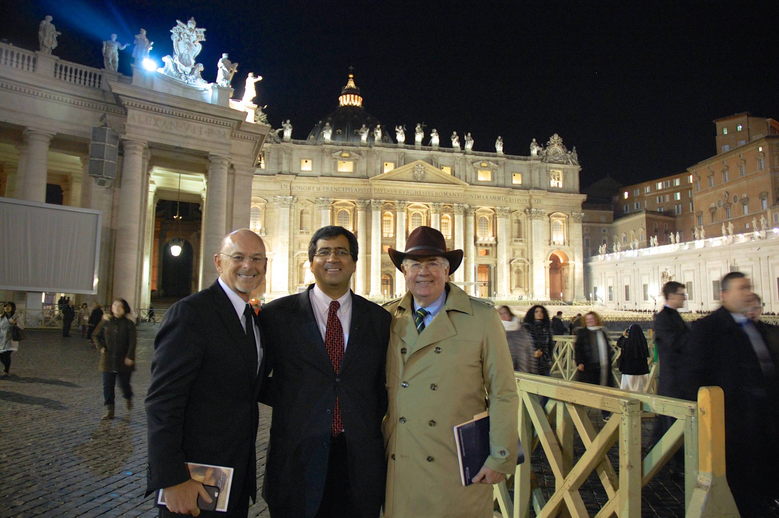 Byron Johnson, Tim Shah, and Ken Starr at St. Peter's Basilica. 