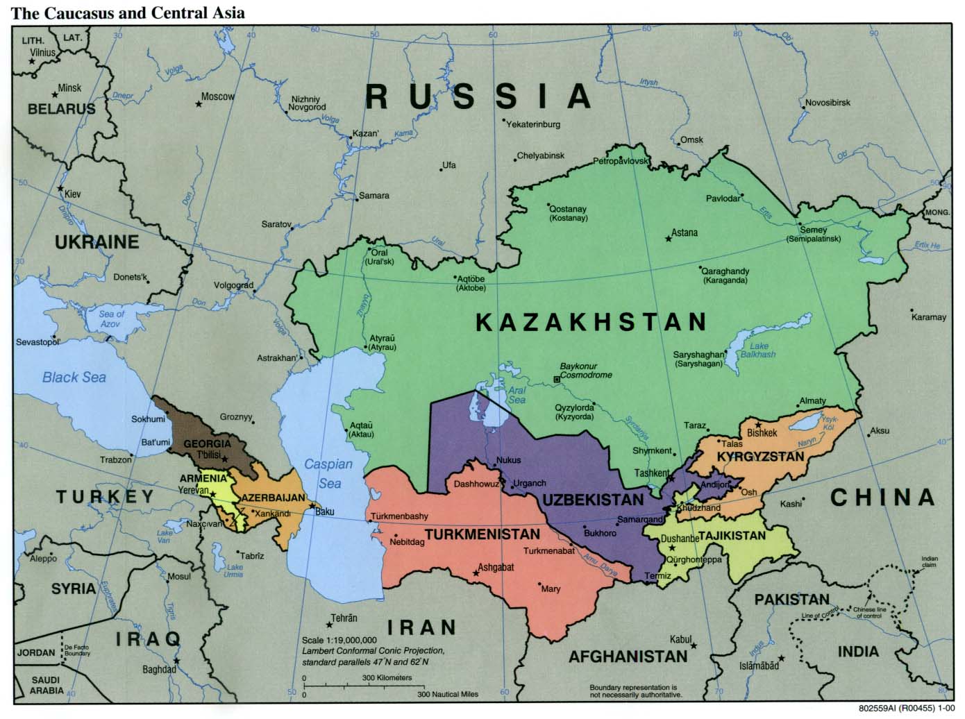 Four former Soviet countries in Central Asia are on the U.S. Commission on International Religious Freedom’s list of violators. Photo: Wikimedia Commons / Central Asia Political Map