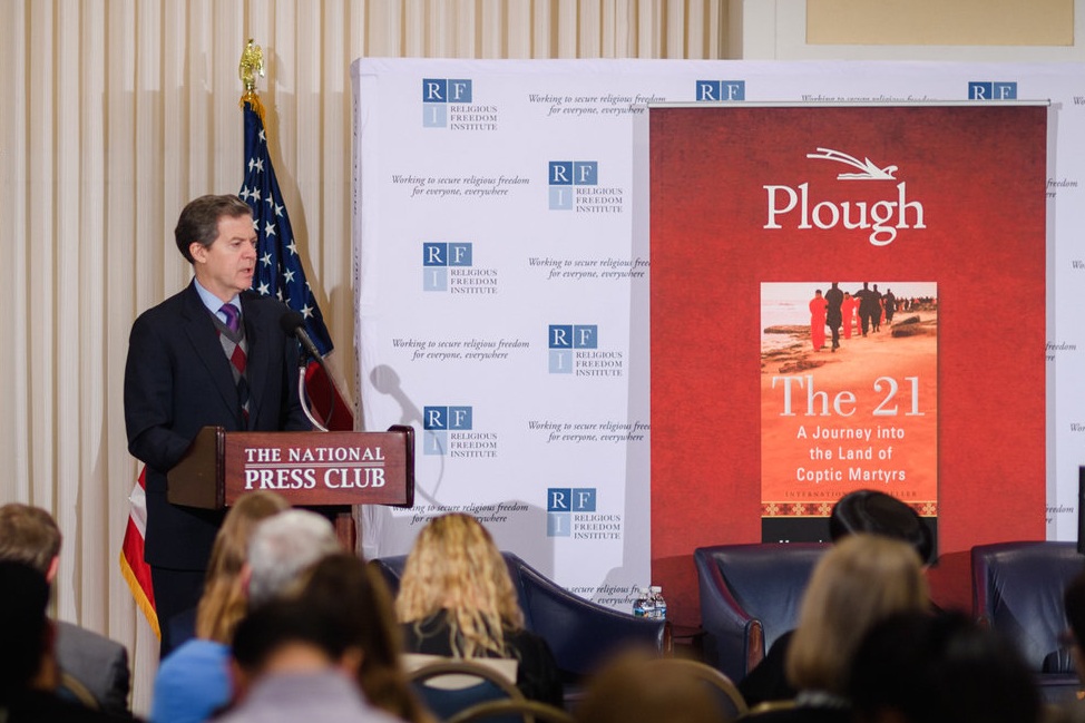 Ambassador Sam Brownback, U.S. Ambassador at Large for International Religious Freedom, provides remarks on the importance of advancing religious freedom for all to advance security and promote human flourishing. Photo: RFI/Nathan Mitchell