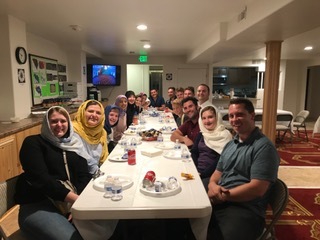 Youth from different faith communities convened for dinner after a day of service