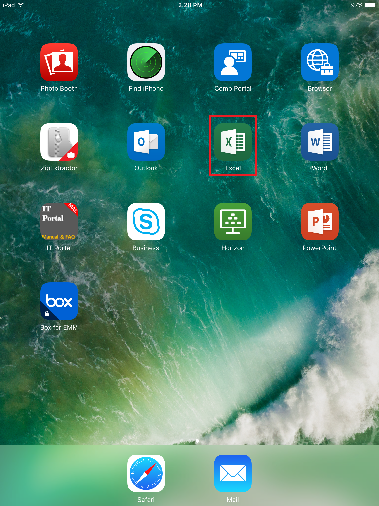 132_Go back to home screen and tap "Excel"
