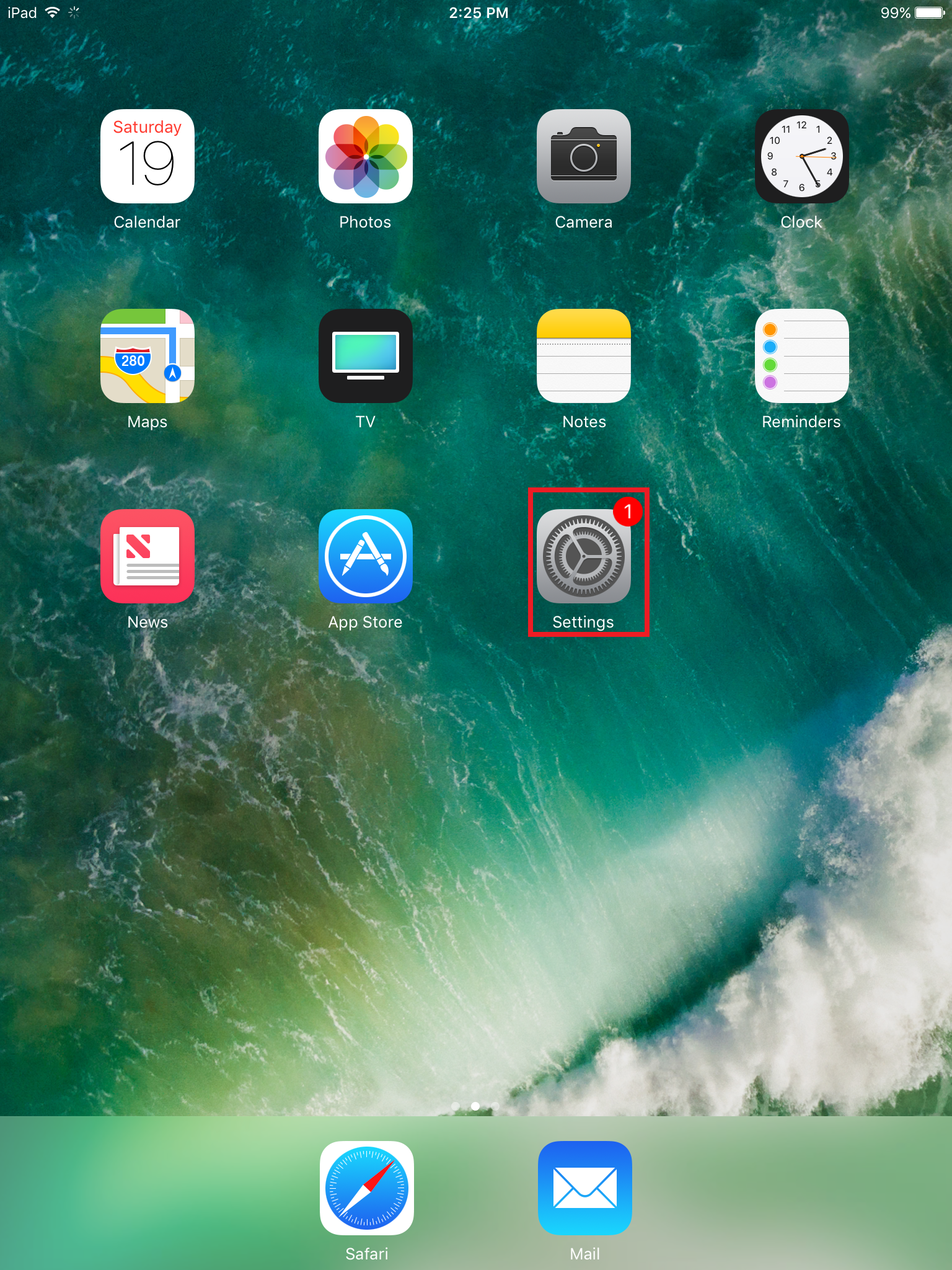 02_Turn on your iPad and Tap "Settings"