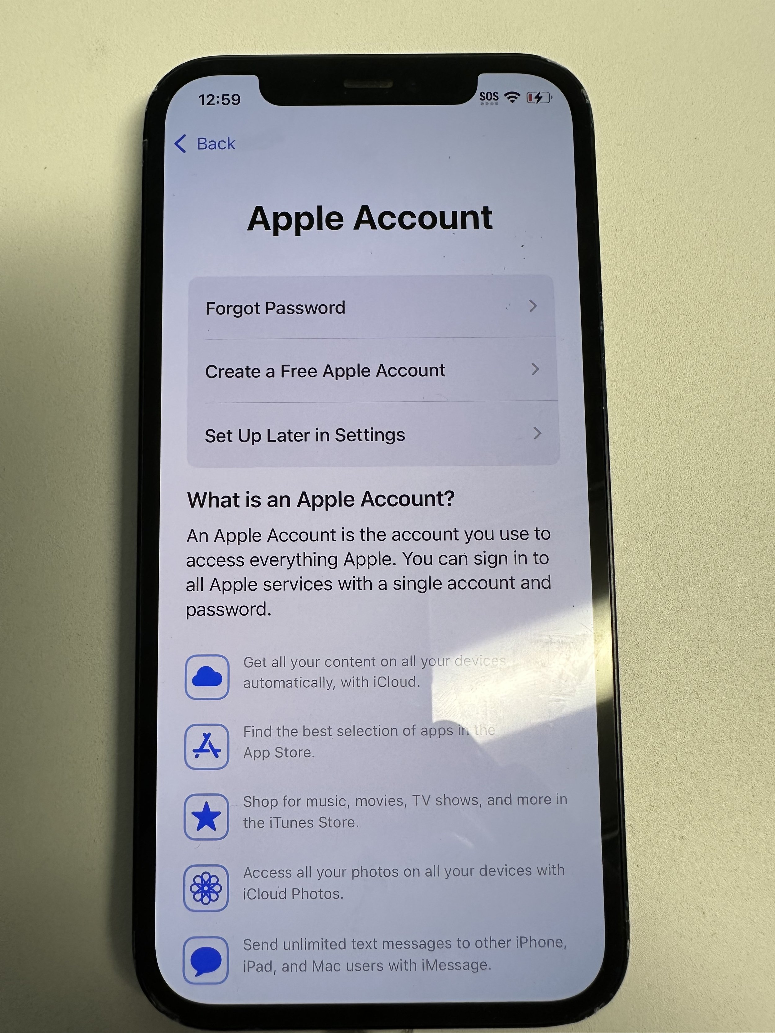 if creating an account, tap Create a Free Account. even if you skip this step, you will need one when installing apps.