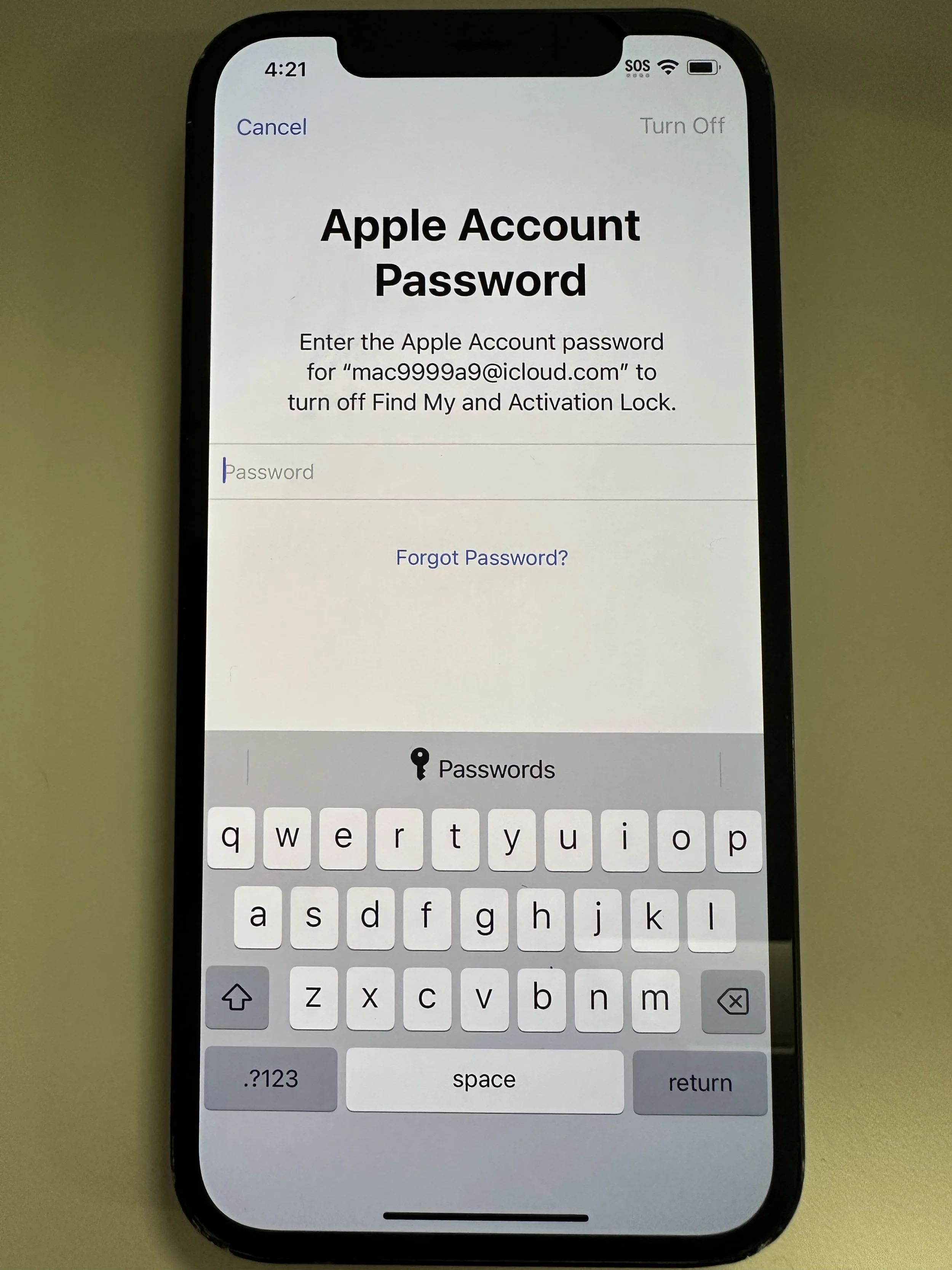  enter Apple ID PW. The device owner is fully responsible for managing this password. NYKSYPL has no means of recovering your password for you. 