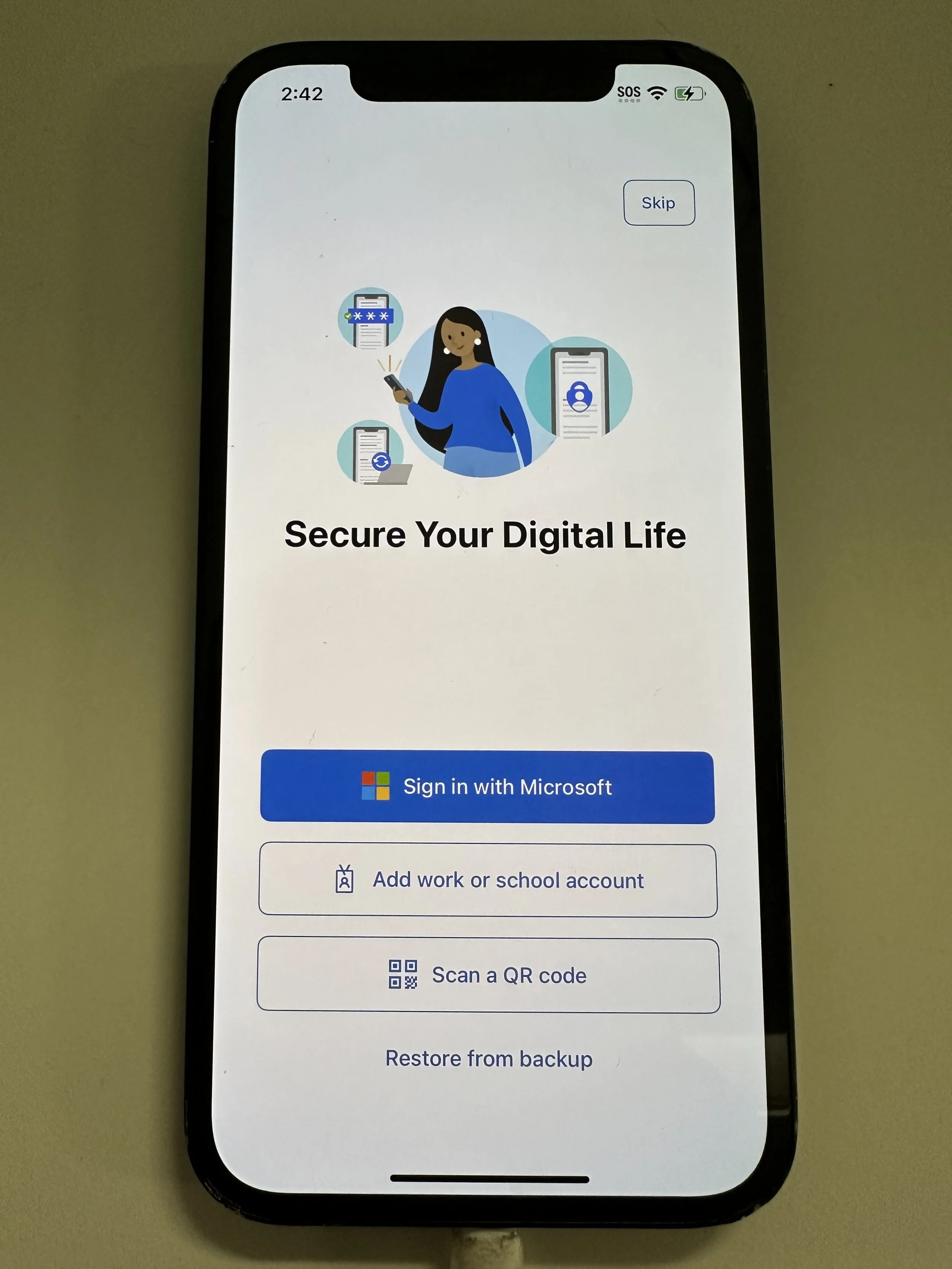  tap Add Work or School Account 