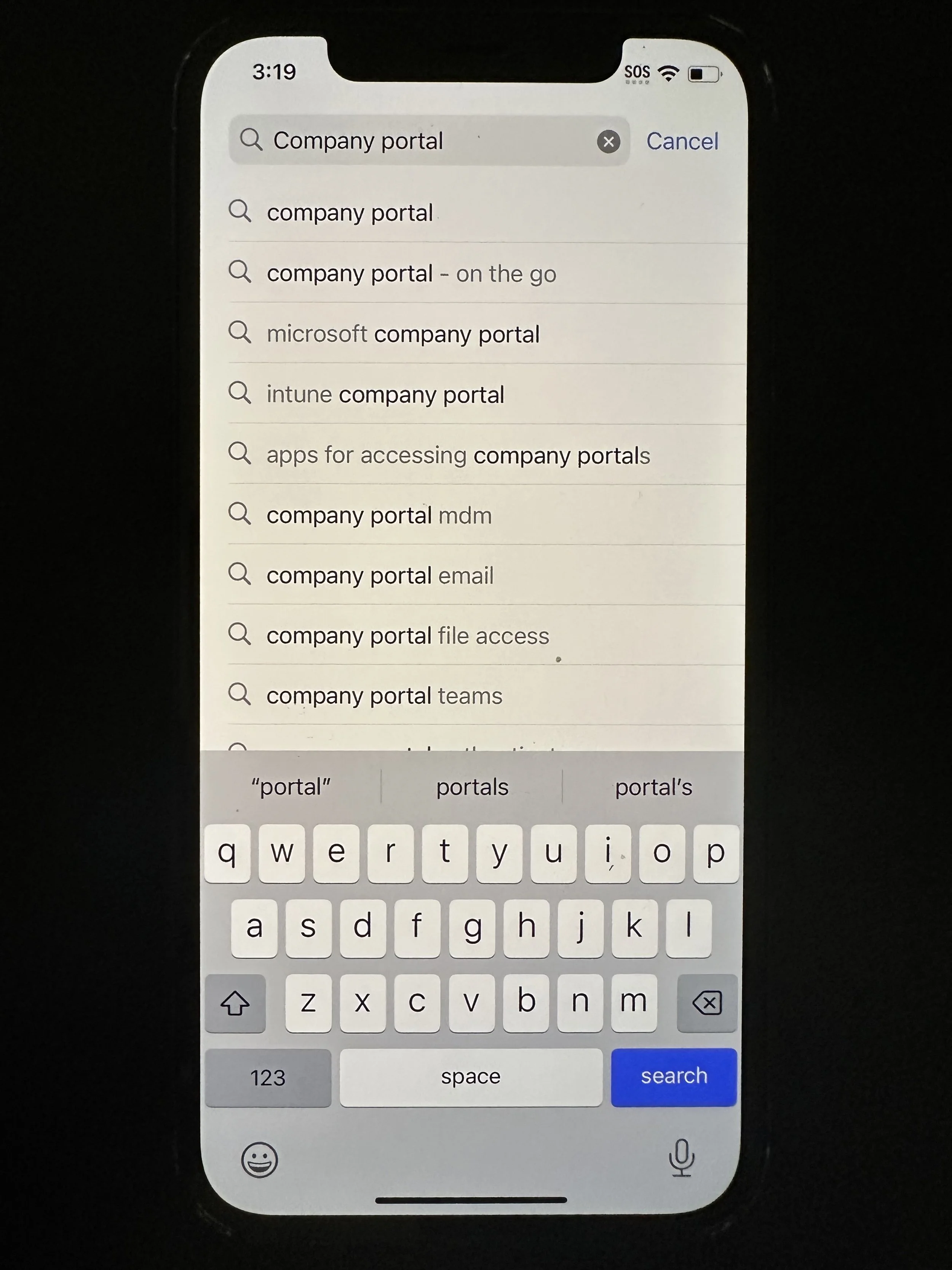  search Company Portal and tap Intune Company Portal 