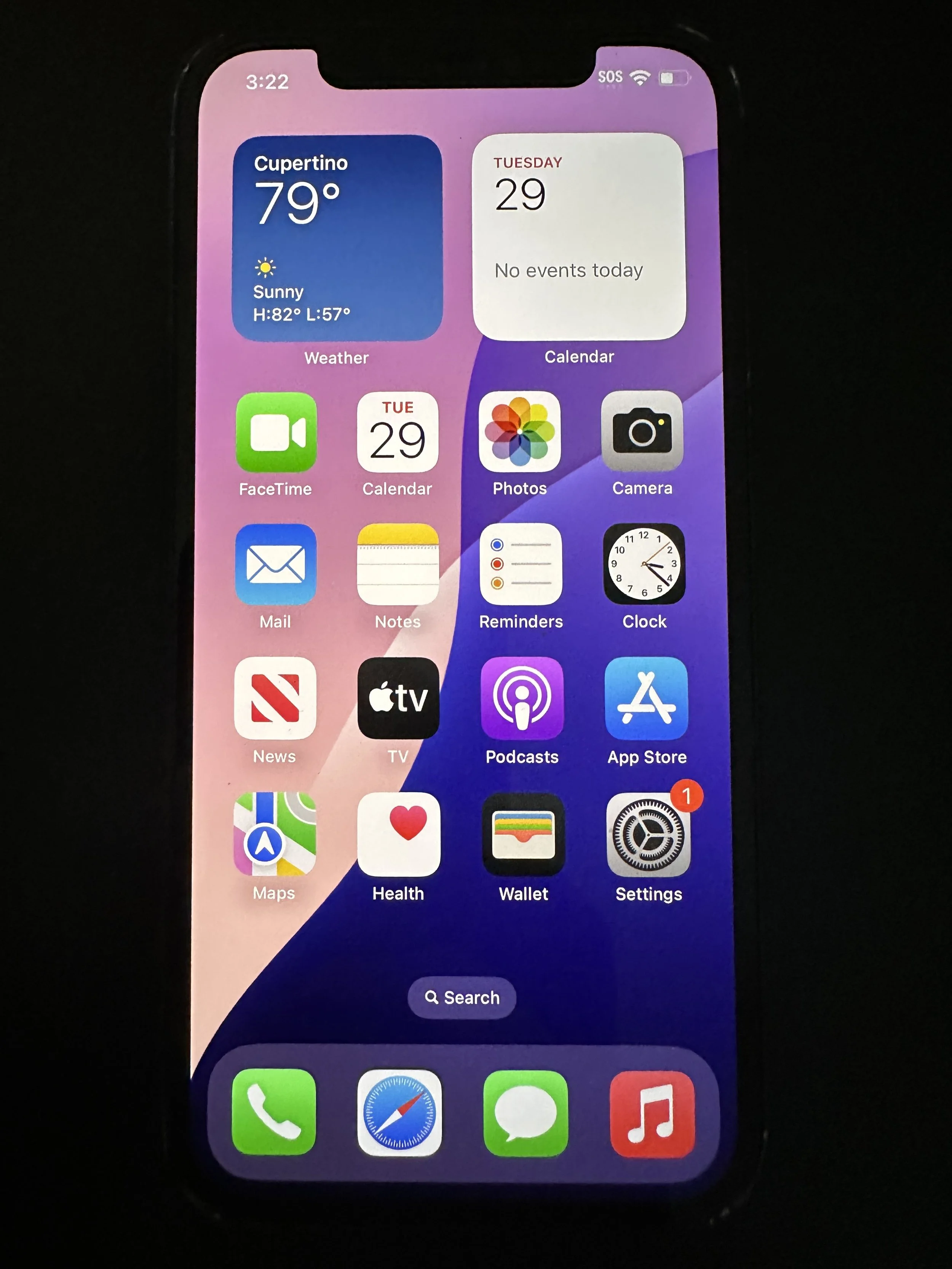 swipe up to go back to your home screen and tap Settings 