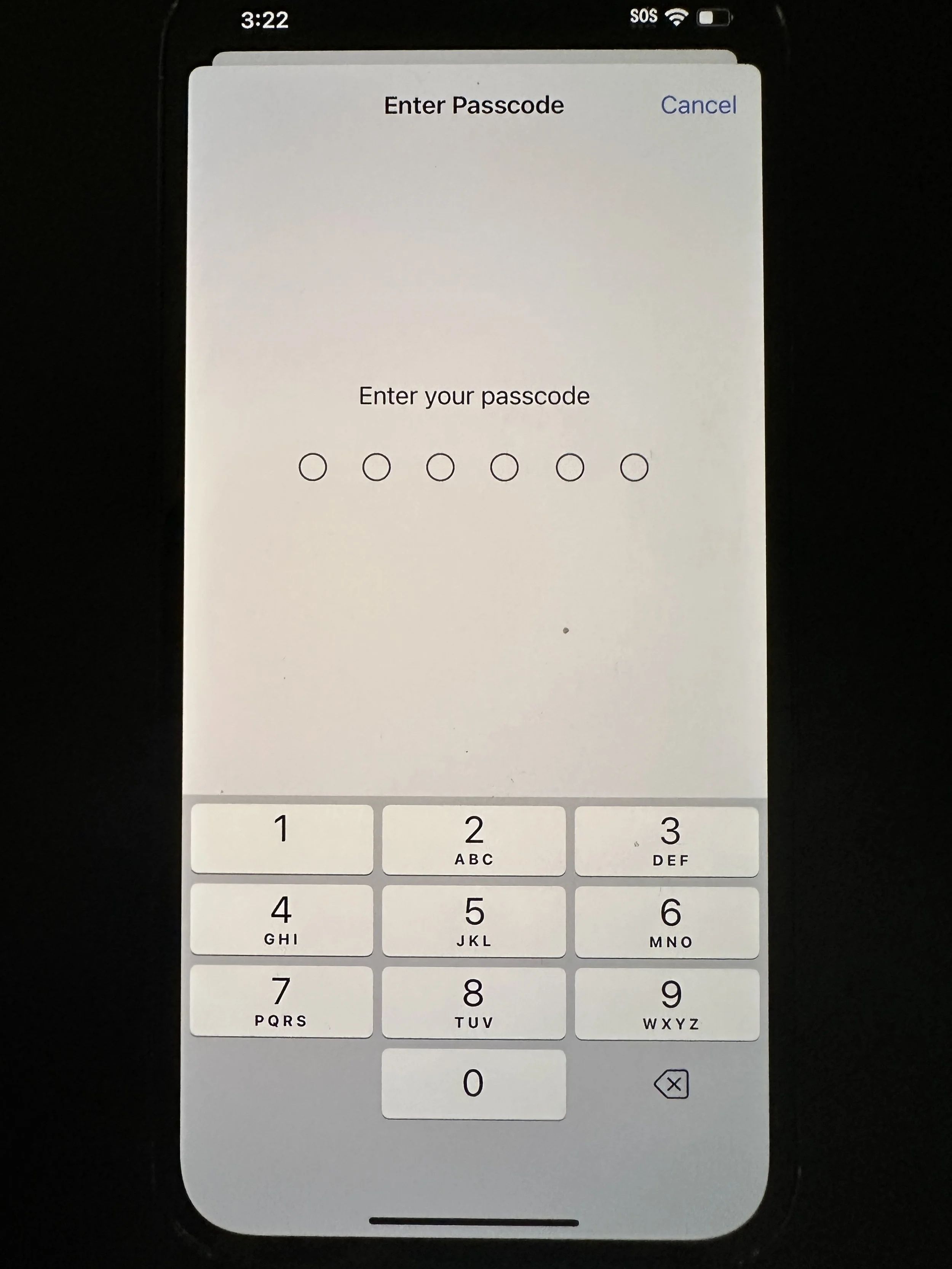  enter your device passcode 