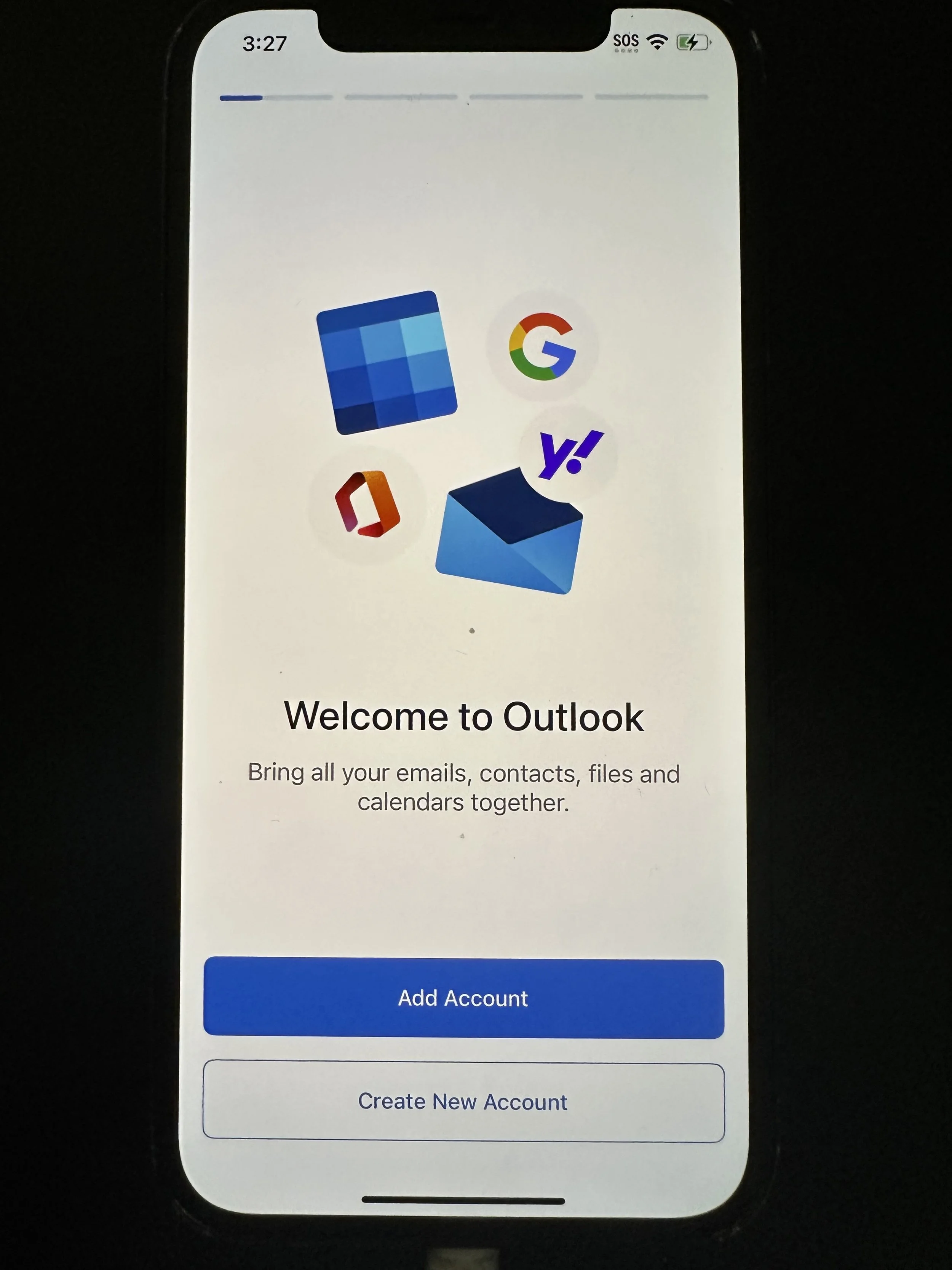  Outlook: tap Add Account 