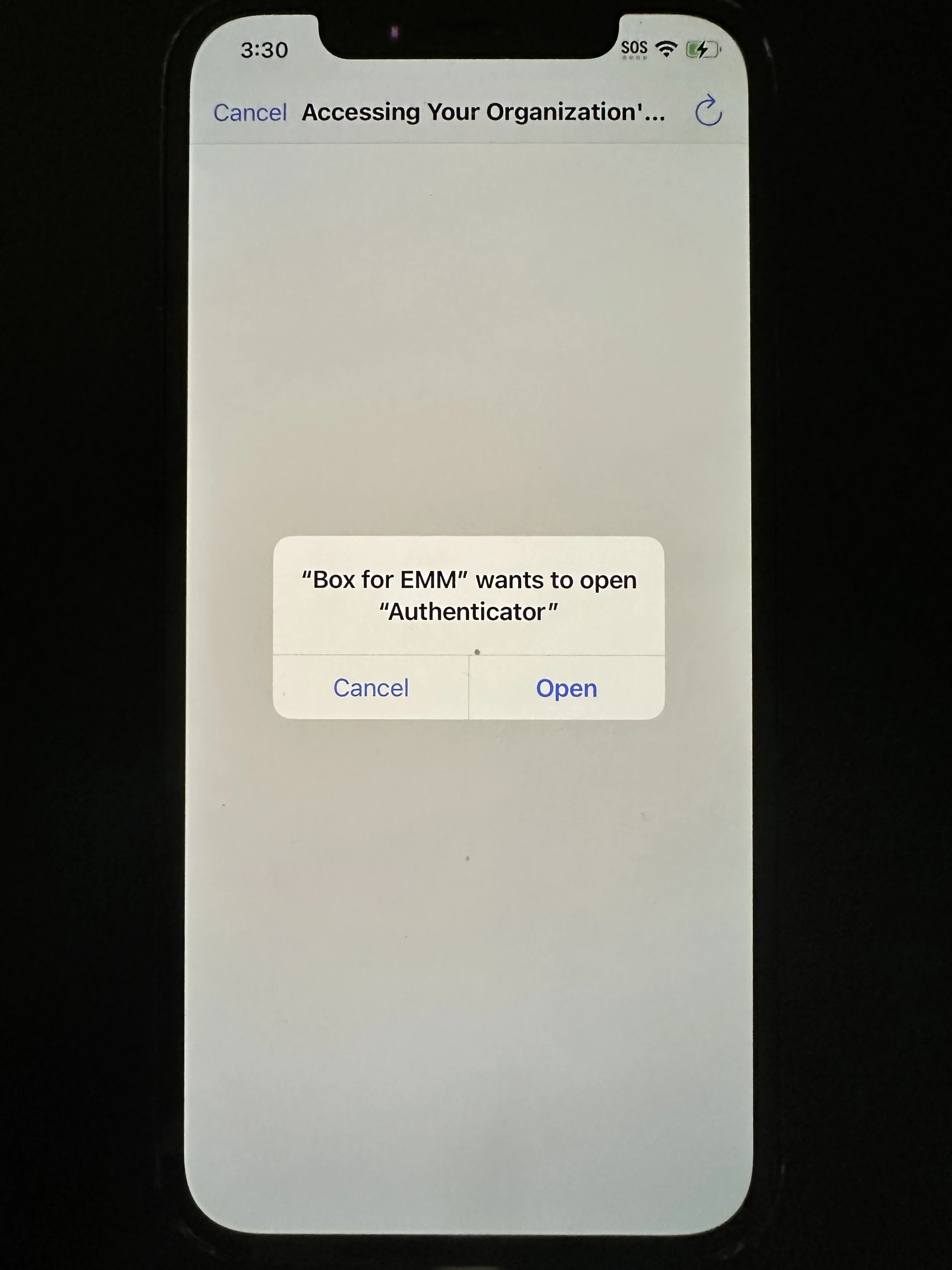  Box for EMM: Depending on how you set up your Microsoft Authenticator, the initial authentication may vary. If Microsoft Authenticator is installed to this device, tap Open 