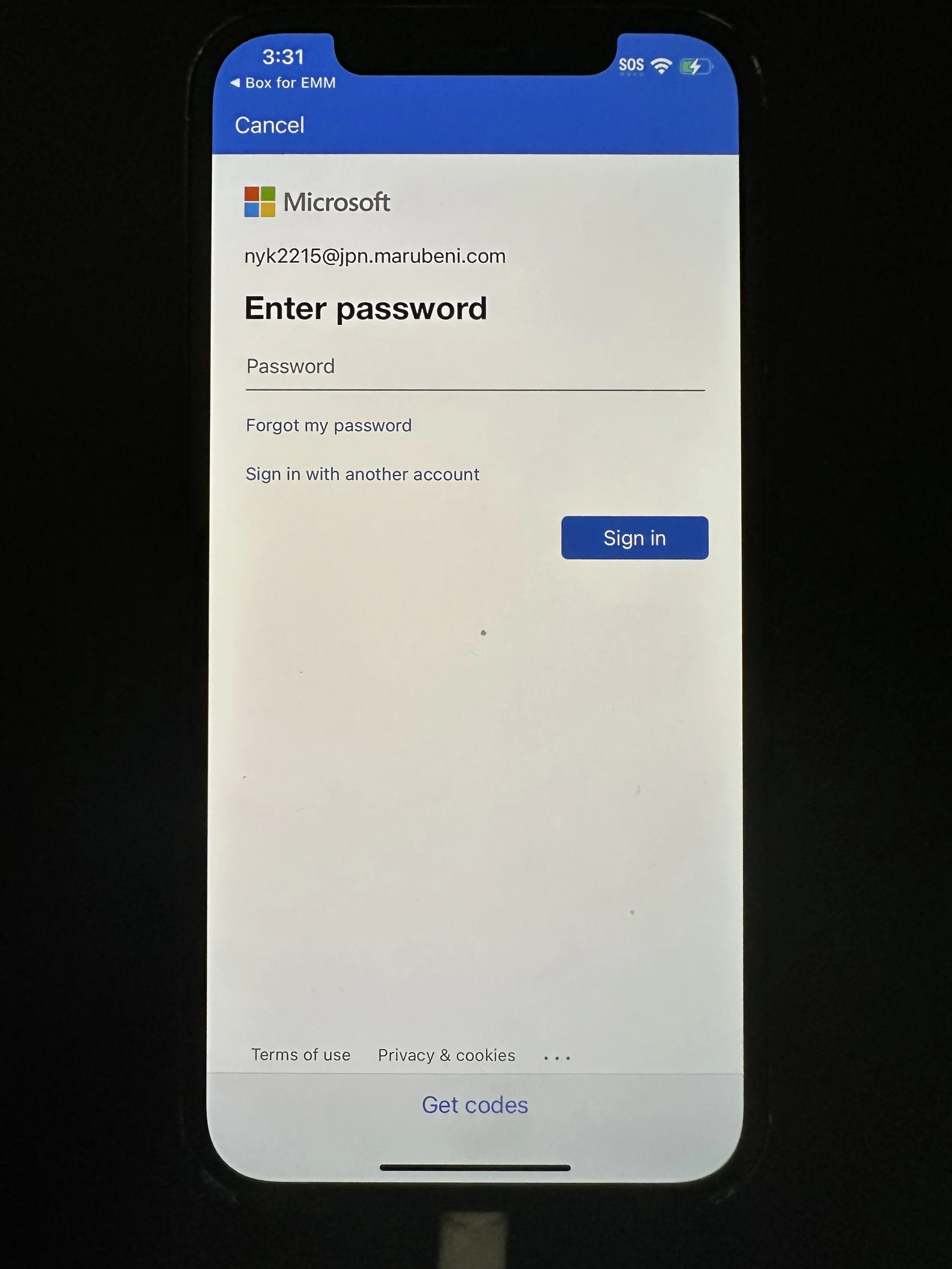  The app will automatically shift to Microsoft Authenticator. Enter PC/VDI password. 