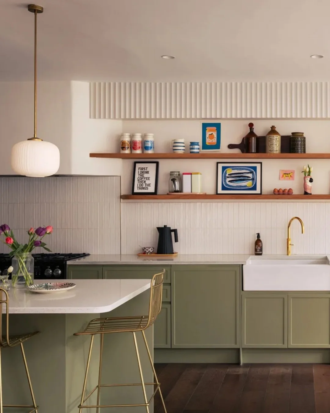 A colorful kitchen doesn&rsquo;t have to shout &mdash; it just has to shine. ✨
Keep it contemporary with clean lines, then layer in texture, warmth, and character. It&rsquo;s where bold hues meet everyday joy. 🍋🌿 

@studiotashima

#interiordesign #