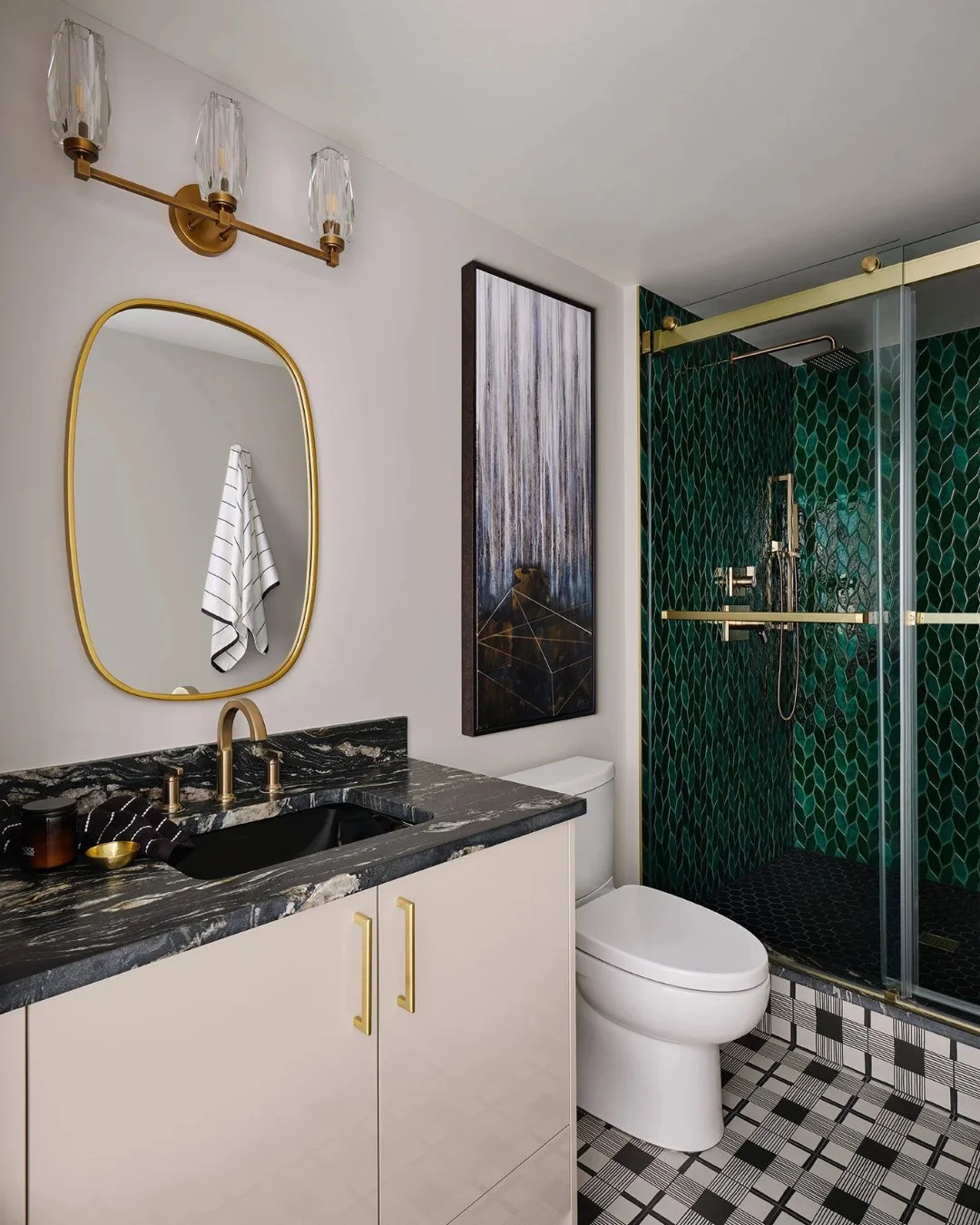 Emerald green luxury meets modern serenity. ✨
Sleek tiles, soft glow, and timeless elegance &mdash; this bathroom is pure escape.
Ready for your home glow-up? DM me to start your renovation!