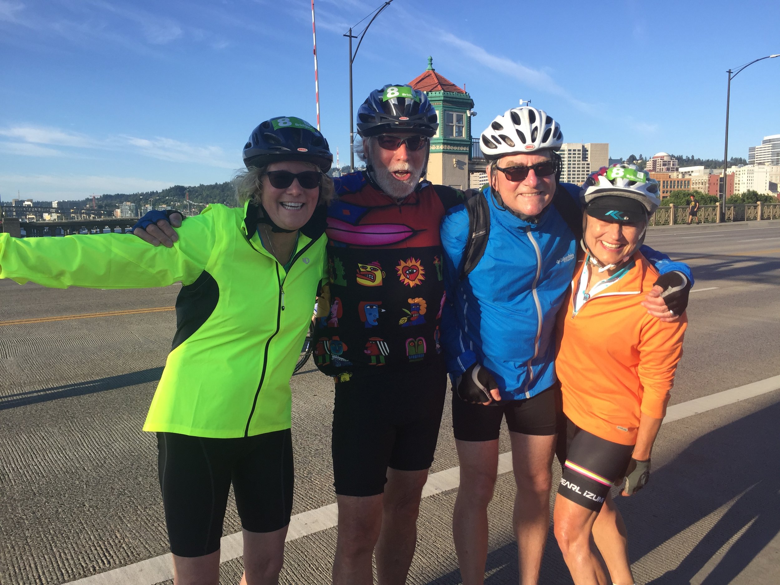 DJ is an avid cyclist (3rd from left)—and he also referees rugby matches.
