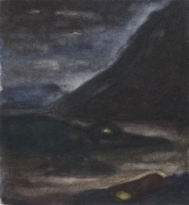 JØTENHEIMEN NATT GJENDE 1999, 5.5 x 5 inches private collection © 2016, Michael Kirk all rights reserved