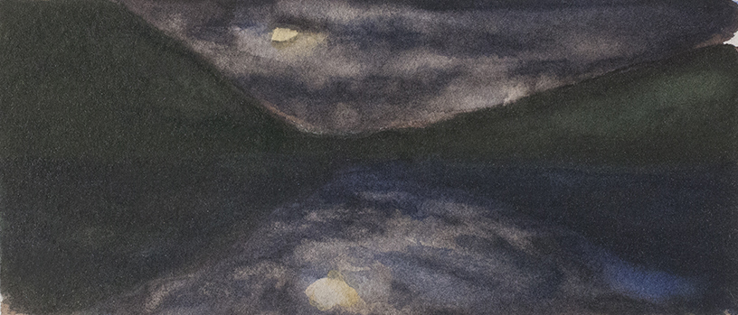  TWO MOONS 1999, 2.5 x 5 inches private collection © 2016, Michael Kirk all rights reserved 