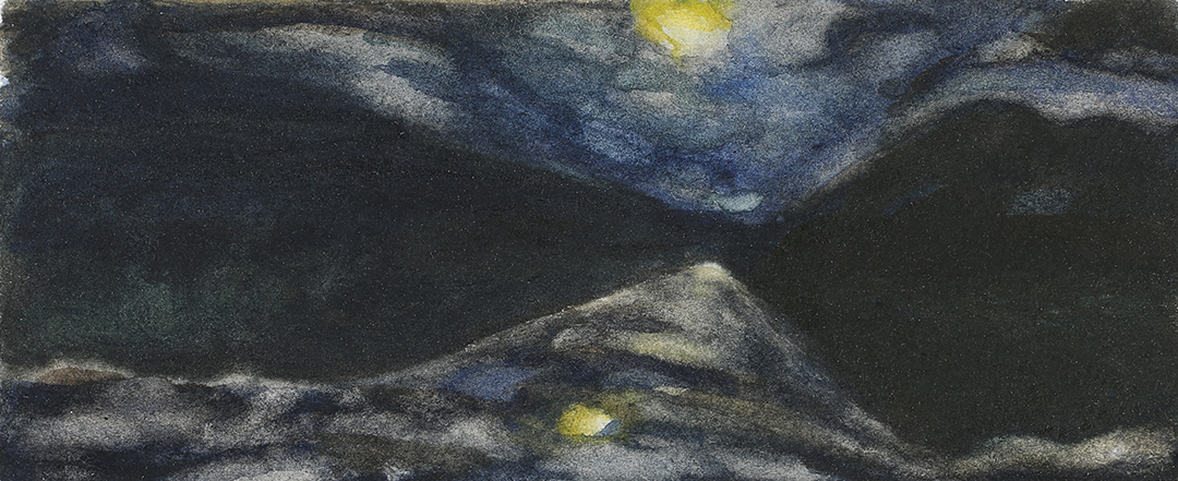  TWO MOONS II 1999, 2.5 x 5 inches private collection © 2016, Michael Kirk all rights reserved 