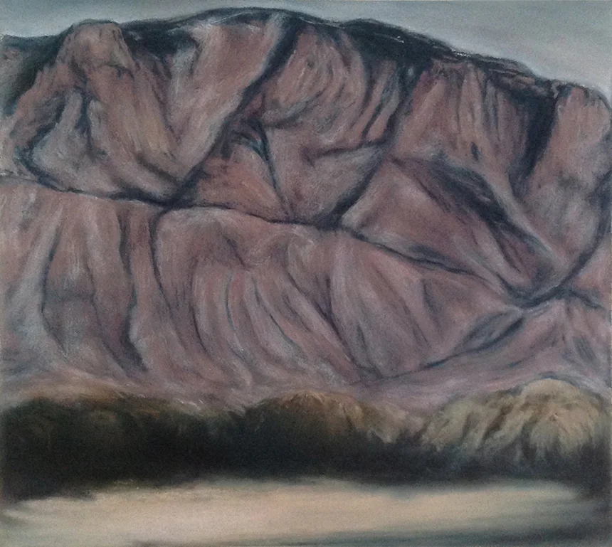 SANDIA MOUNTAIN 1987 20 x 22 inches © 2016, Michael Kirk all rights reserved