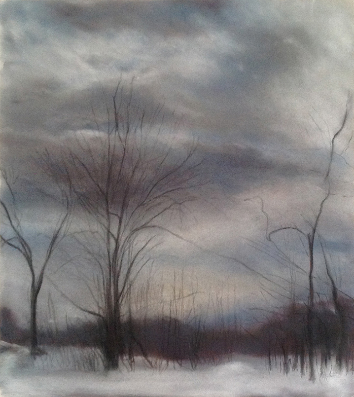  VERMONT WINTER 1985, 22 x 20 inches private collection © 2016, Michael Kirk all rights reserved 