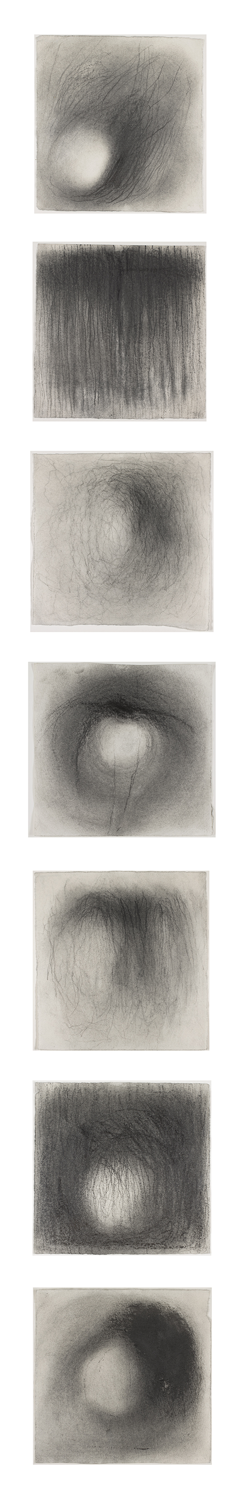 THE BLUE HOUR, graphite, 2013, seven pieces @ 6.75 x 6.5 inches; © 2016, Michael Kirk, all rights reserved