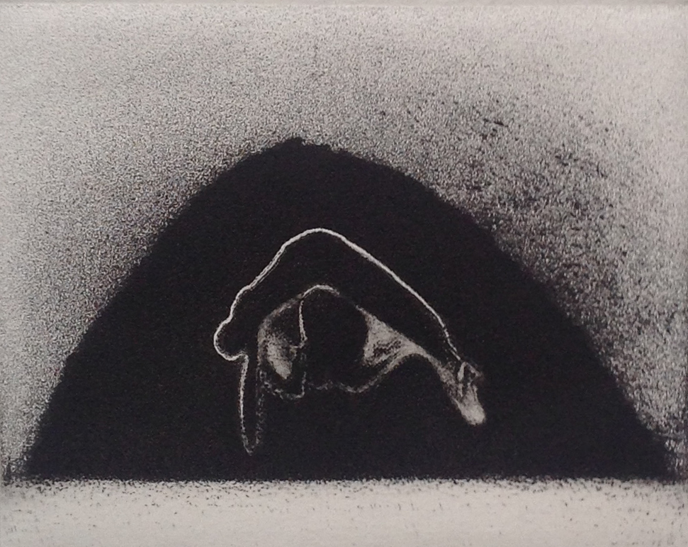  CAVE etching, 1982 3 x 3.875 inches edition: 10 © 2016, Michael Kirk all rights reserved 