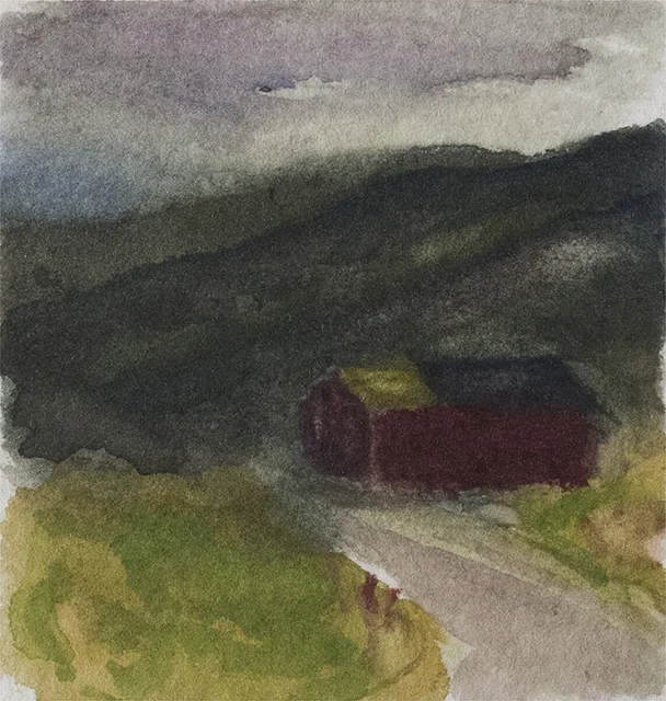 RED BARN 1999, 2.5 x 2 inches private collection © 2016, Michael Kirk all rights reserved