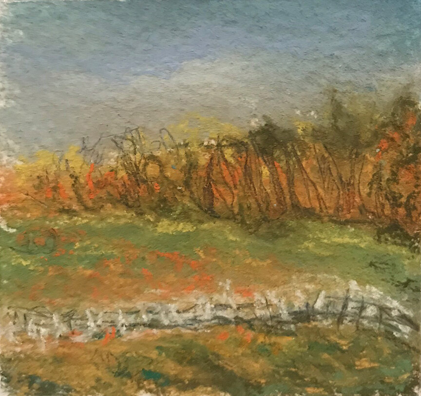  AUTUMN FIELD  2017, 2.5 x 2.5 inches © 2020, Michael Kirk all rights reserved 