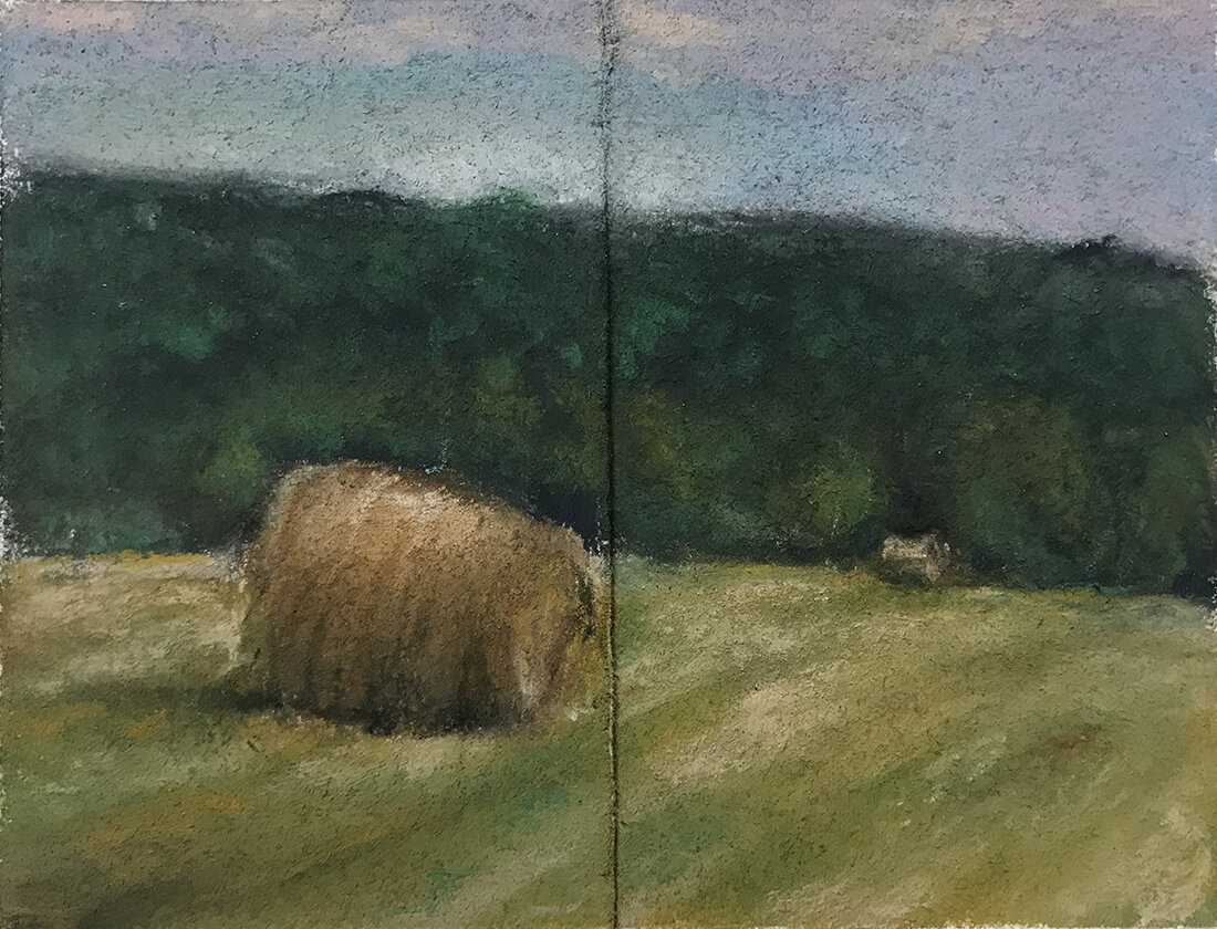  THE HAY BALE 2020, 4.5 x 5 inches © 2020, Michael Kirk all rights reserved 