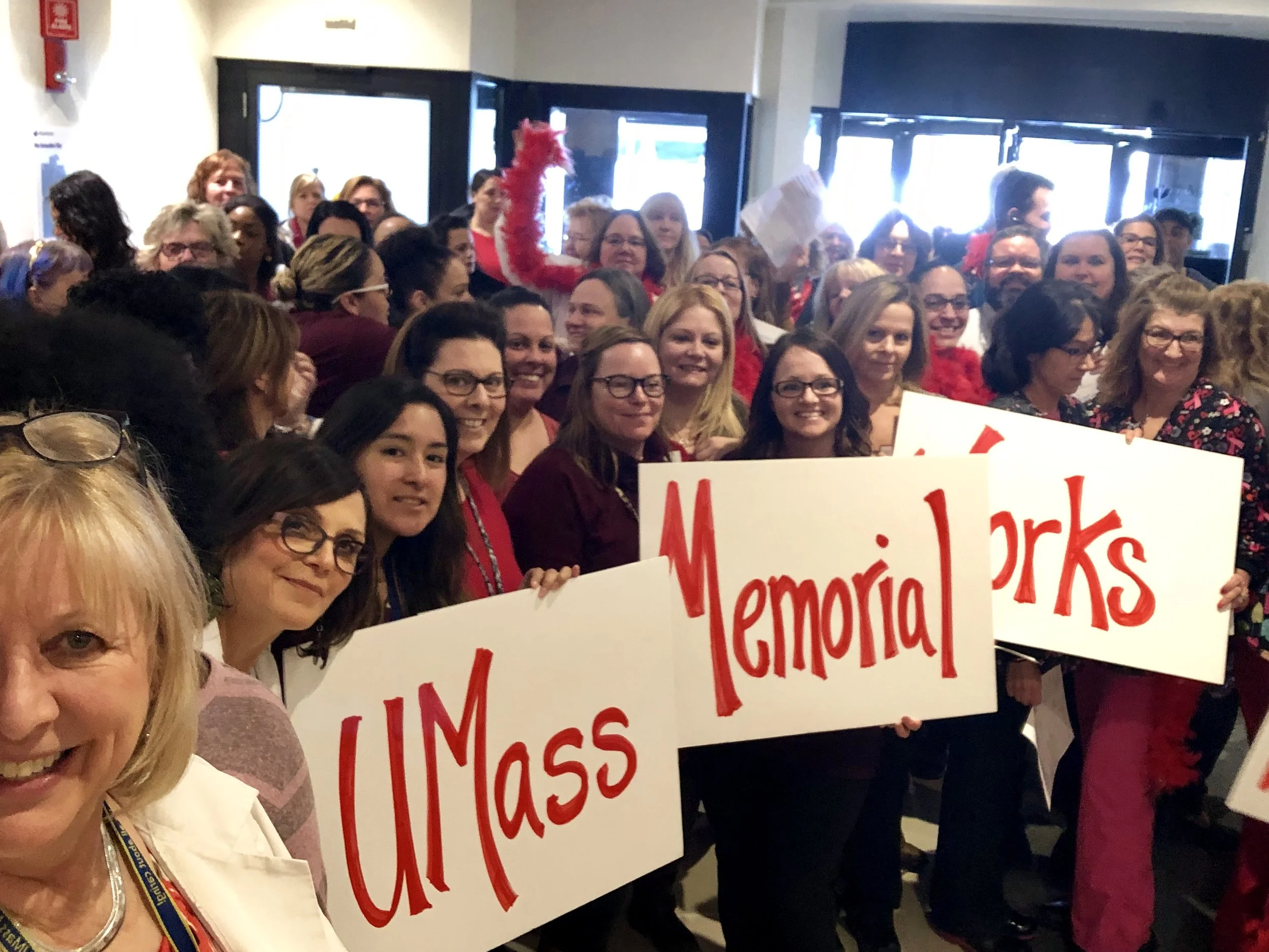 University Campus members work 24/7 to take care of patients . . . and we’re singing “Eight Days a Week” to support a strong contract.