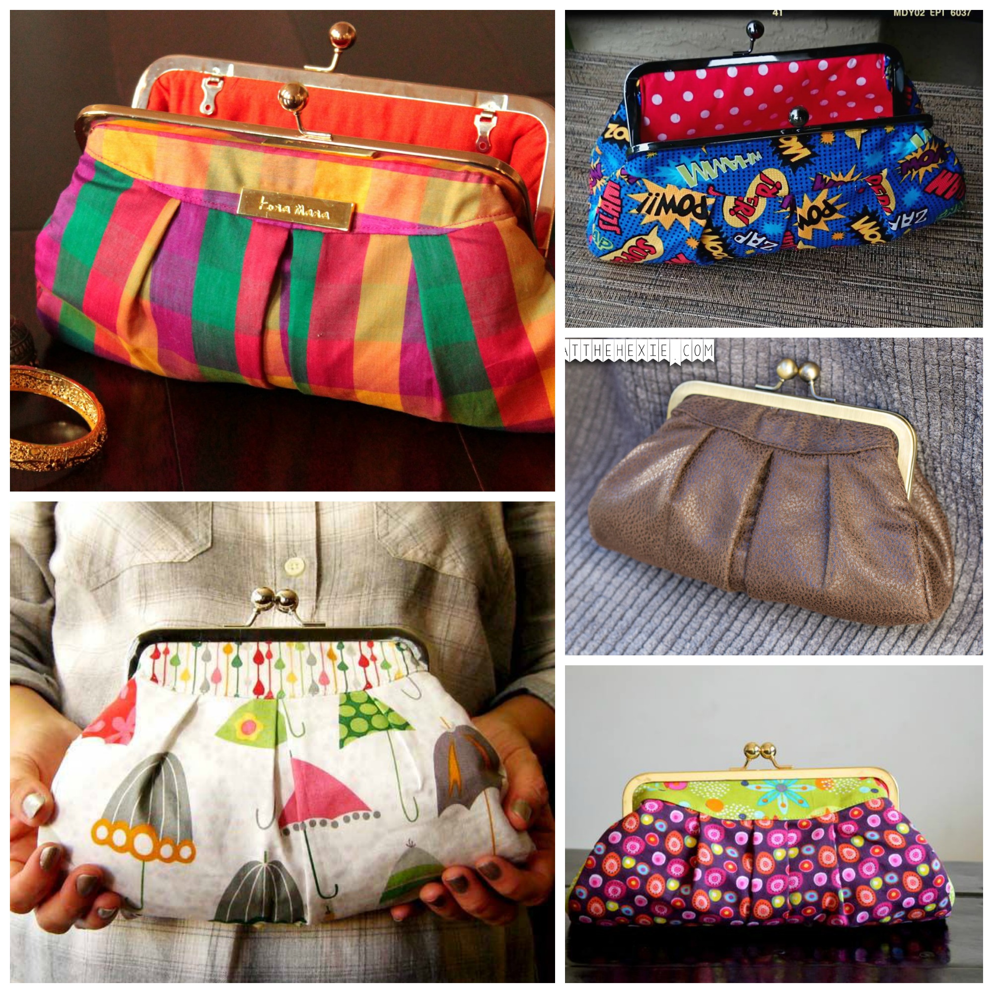 Rigid barrel shaped clutch purse with flap sewing pattern — Toriska