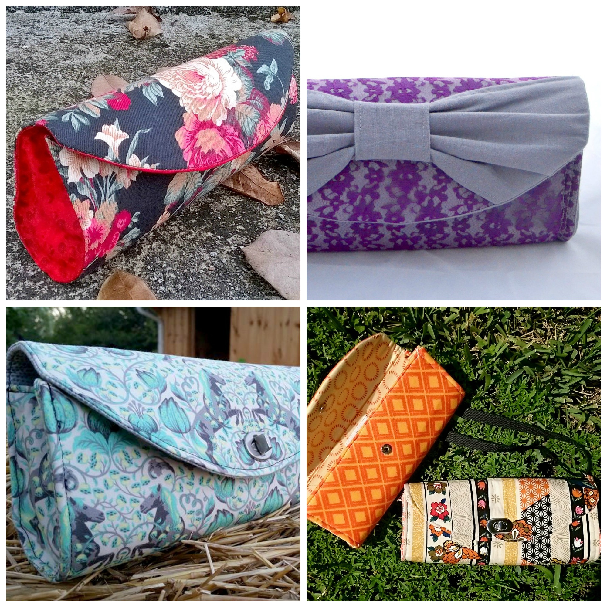 Rigid barrel shaped clutch purse with flap sewing pattern — Toriska