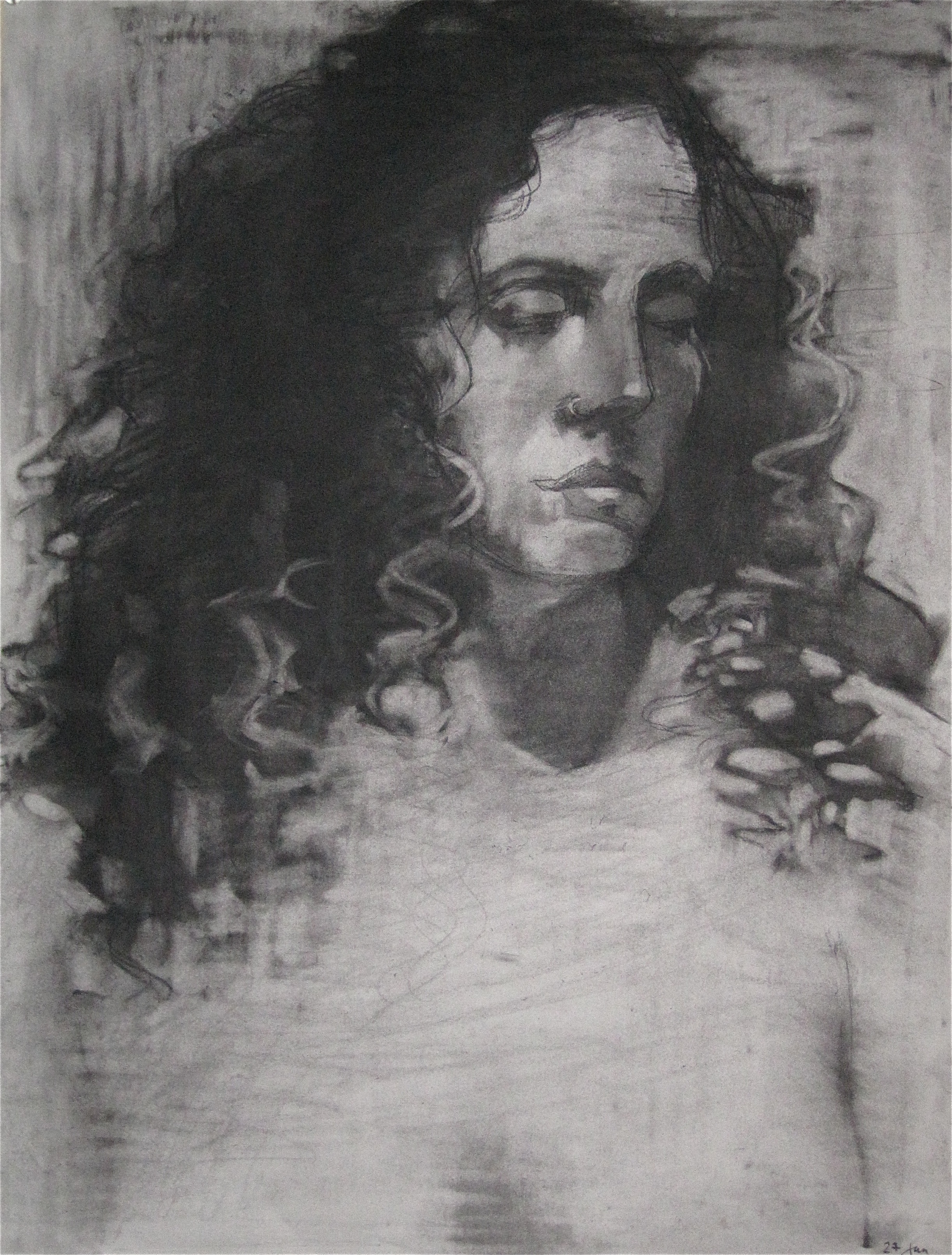  Charcoal on paper  18 x 24" 
