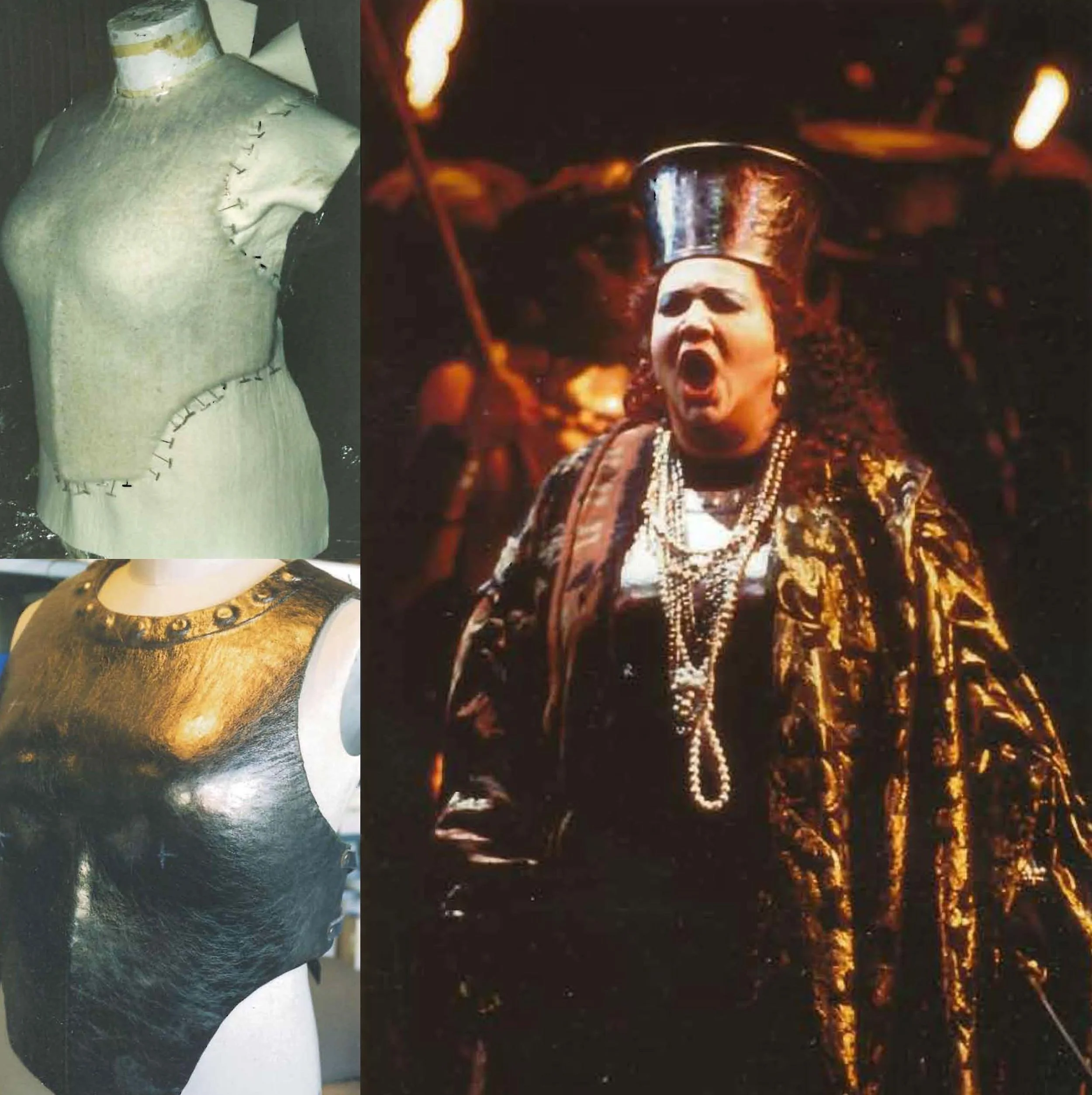 Armor: sized felt, leather, patina
