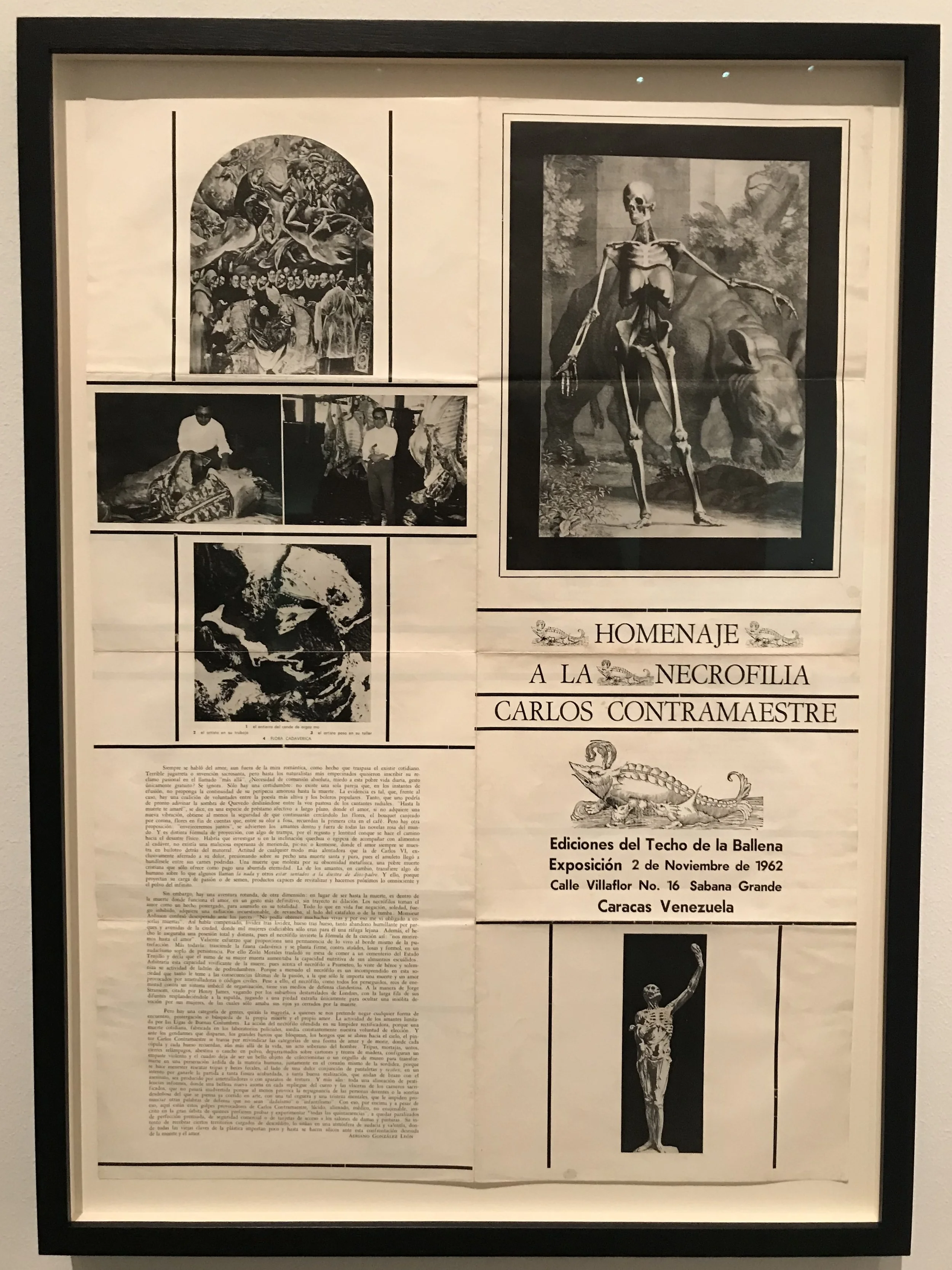 Show brochure for Carlos Contramaestre’s Homenaje a la Necrofilia exhibition (1962)