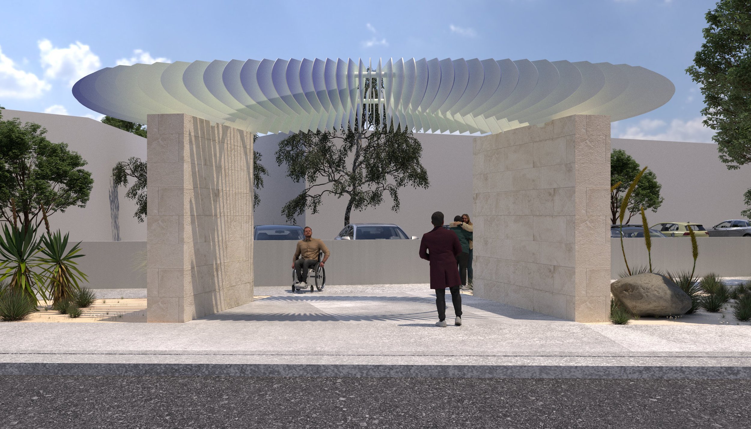 Aster is a public art design for the Las Vegas Medical District and one of three finalist selections. Final decisions for the project will be made in 2024. With Giffen Clark Ott, Nick Shekerjian and fabrication partner 900 North Studios.