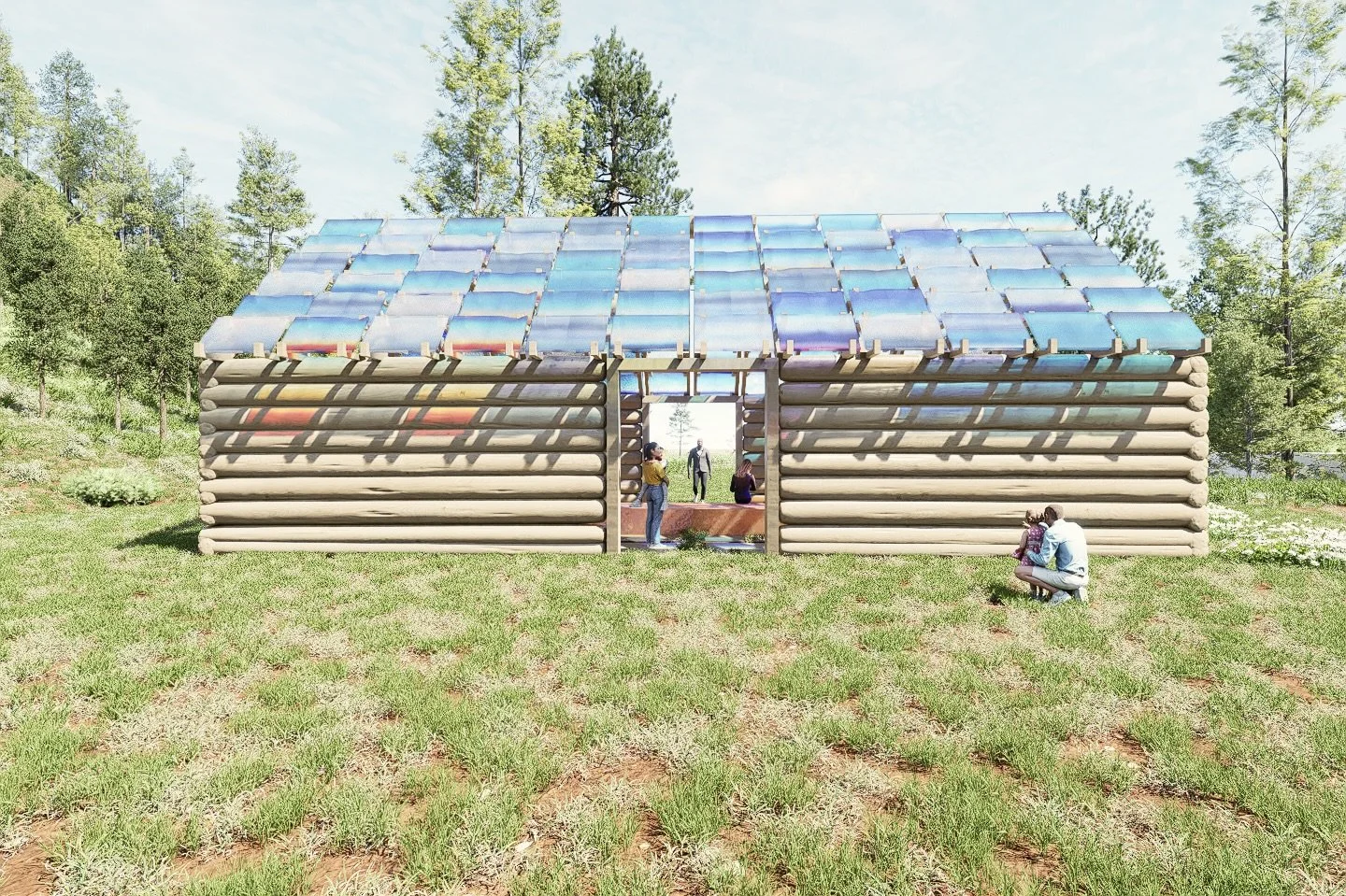    Blue Cabin,   commissioned by   Green Box Arts  .   With Nick Shekerjian.   Iteration 4 will be installed summer 2026 at Green Box Arts in Green Mountain Falls, Colorado. 