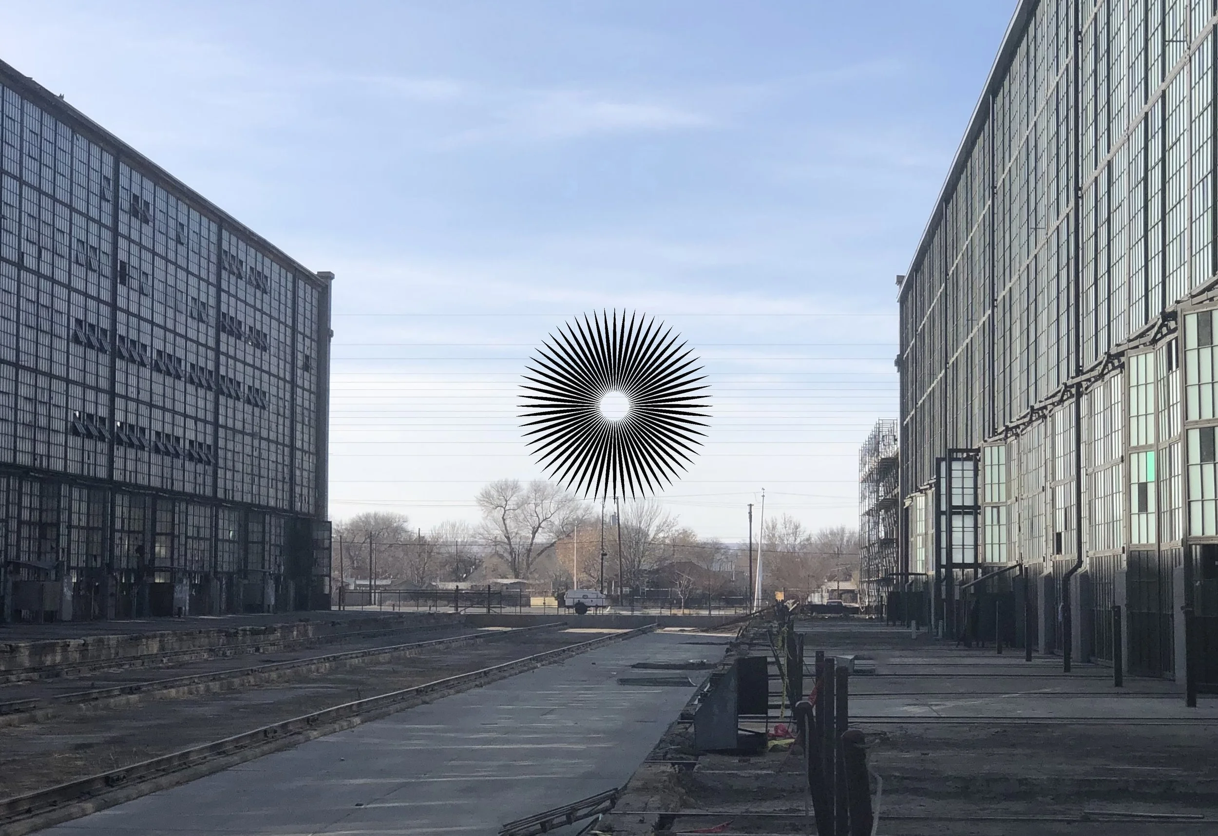    Radii    This is an illustration for an unsolicited proposal at the Rail Yards in Albuquerque.  Radii   is made of cut sheet metal on cables, the same medium as    Vitrail   , which was installed in downtown Colorado Springs 2000 - 2022 