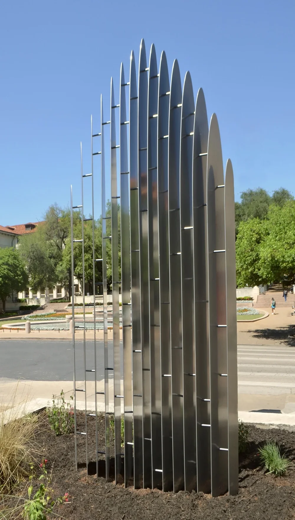  With Giffen Clark Ott and Nick Shekerjian. Fabrication: 900 North Studios. I was commissioned by the University Christian Church to make a public art piece in front of the church that would engage students and passersby on campus. This included comm