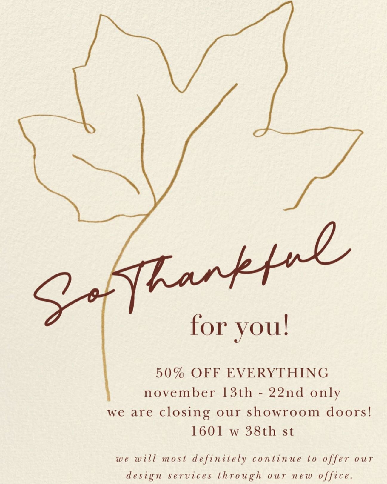 Thankful for you, here&rsquo;s 50% off!