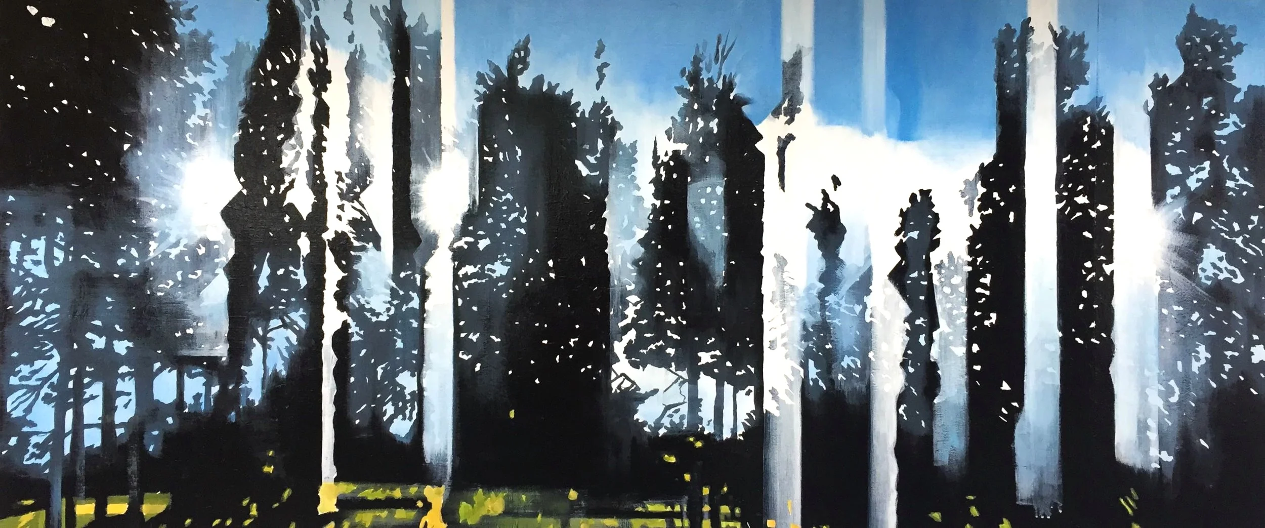  24”x56”   Oil and house paint on wooden panel 