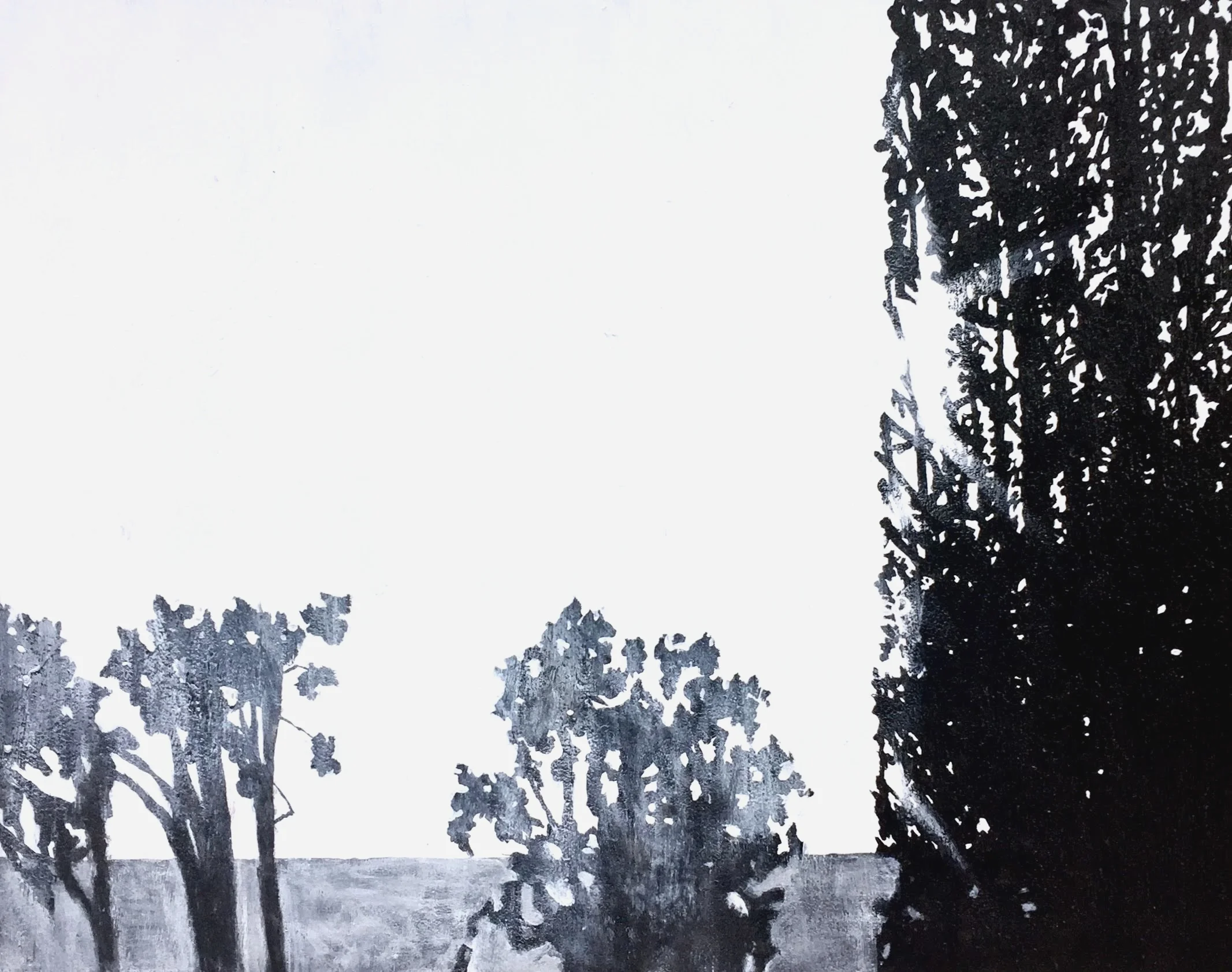  18.5”x23.5”  House paint on wooden panel 