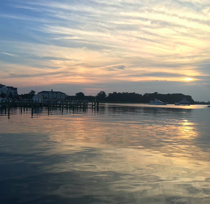Sunset alongside the banks of the Choptank River.